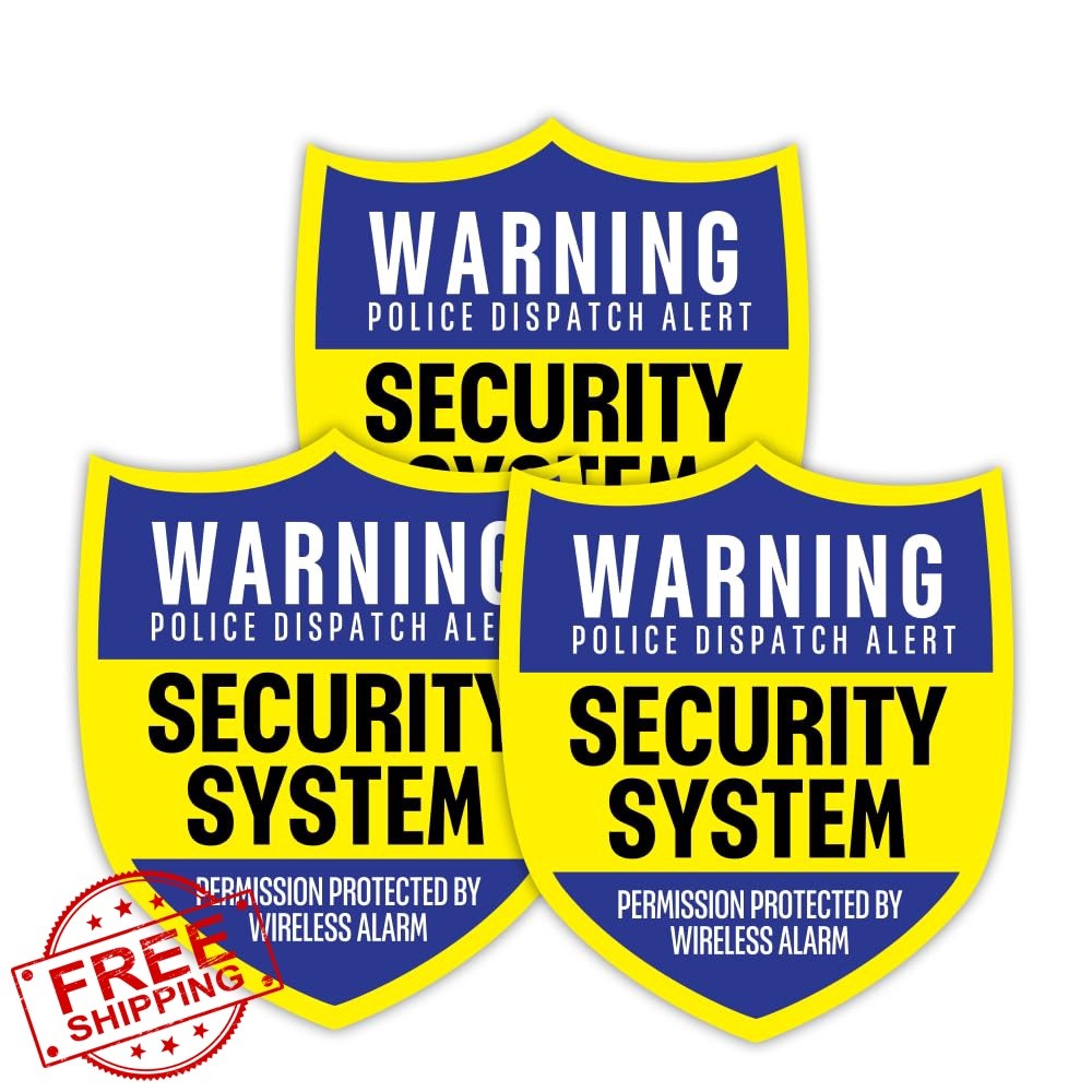 MAZF PRINT LAB Warning Security System Sticker Pack 3