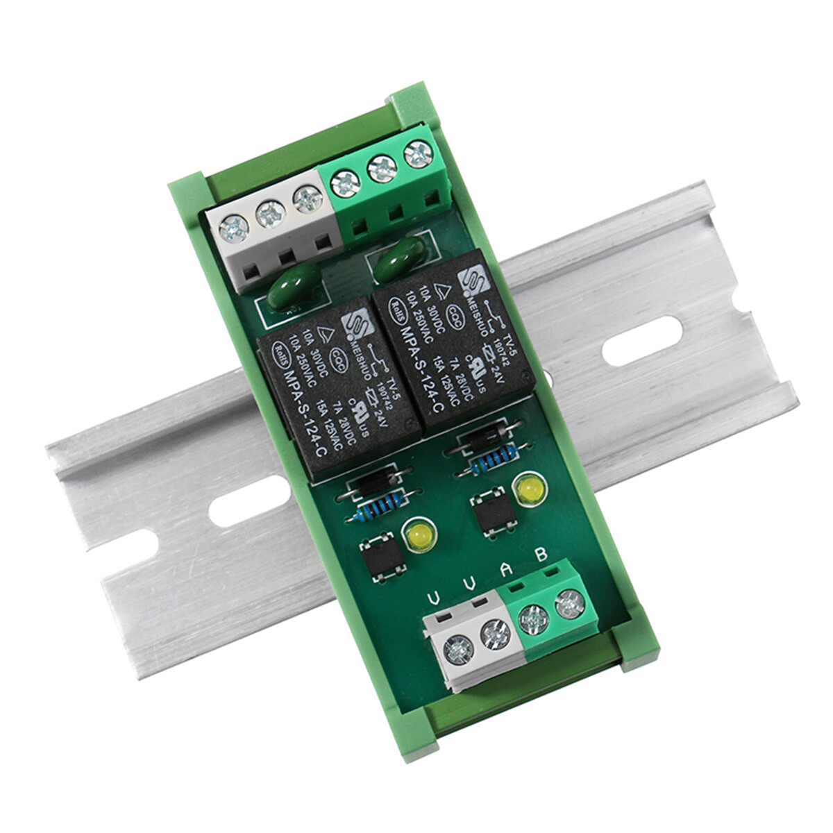 GEYA 2 Channel Omron Relay Module 2NO2NC DPDT PLC Relay Interface AC/DC 12/24V