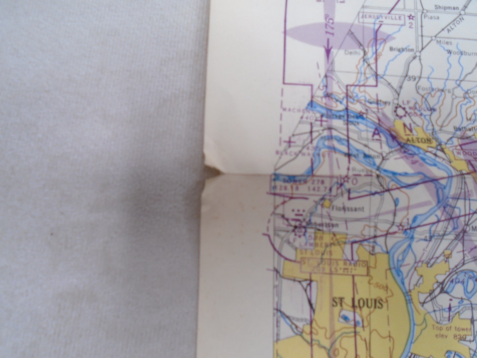 1945 Cincinnati Sectional Aeronautical Chart Map U.S Coast & Geodetic Survey