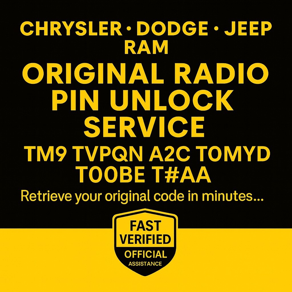 ✅ Jeep Radio Code Unlock | TOMYD TM9 T00BE TVPQN A2C | Fast Digital