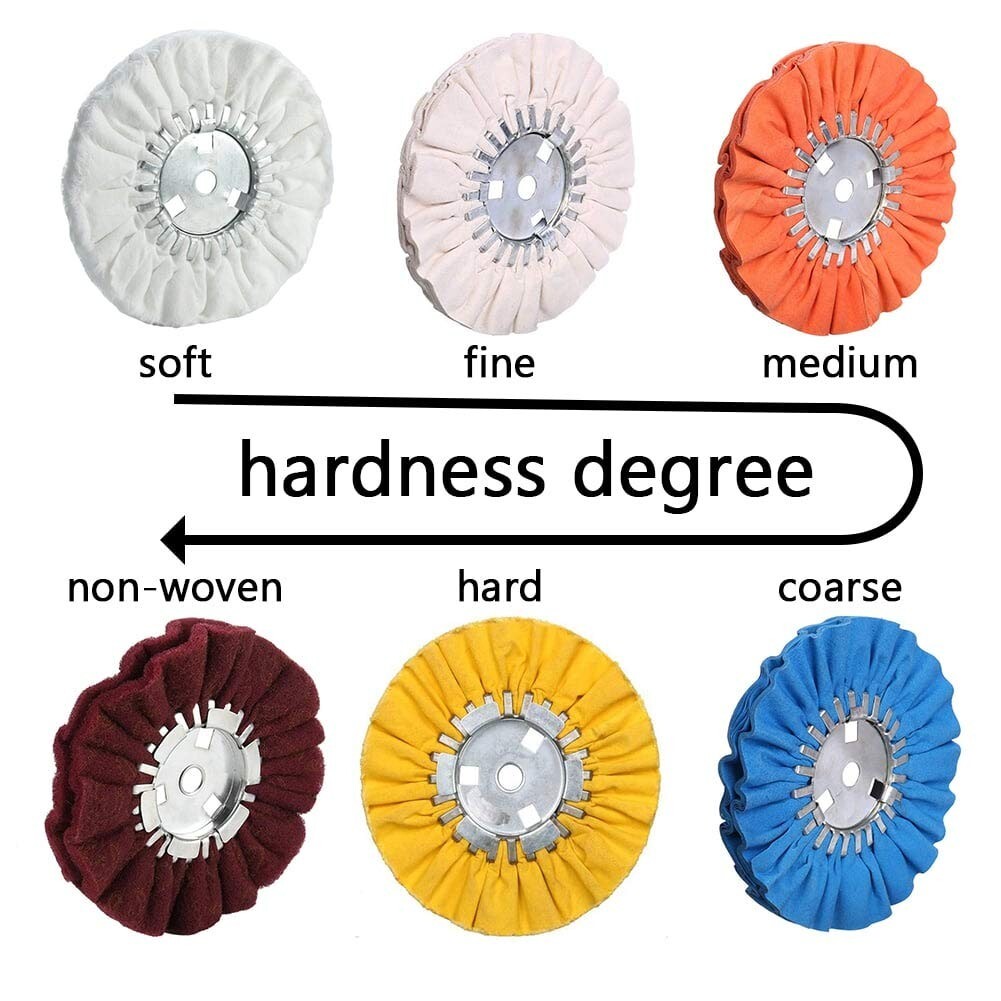 Efficient 8-Inch Buffing Wheel Set: Fine Polish for Aluminum, Brass, and More