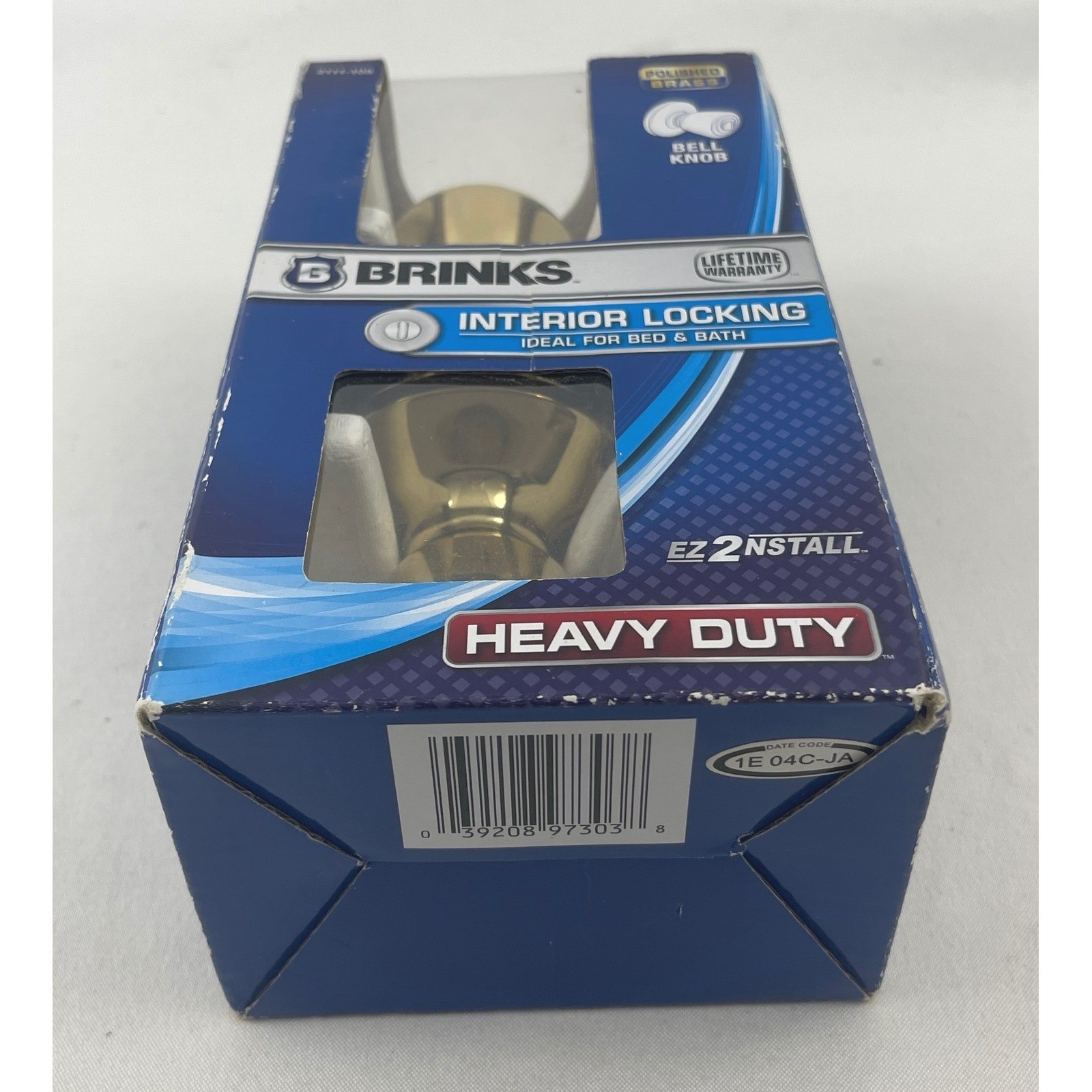 Brinks 2111-105 Interior Locking Bell Knob Polished Brass Heavy Duty Privacy