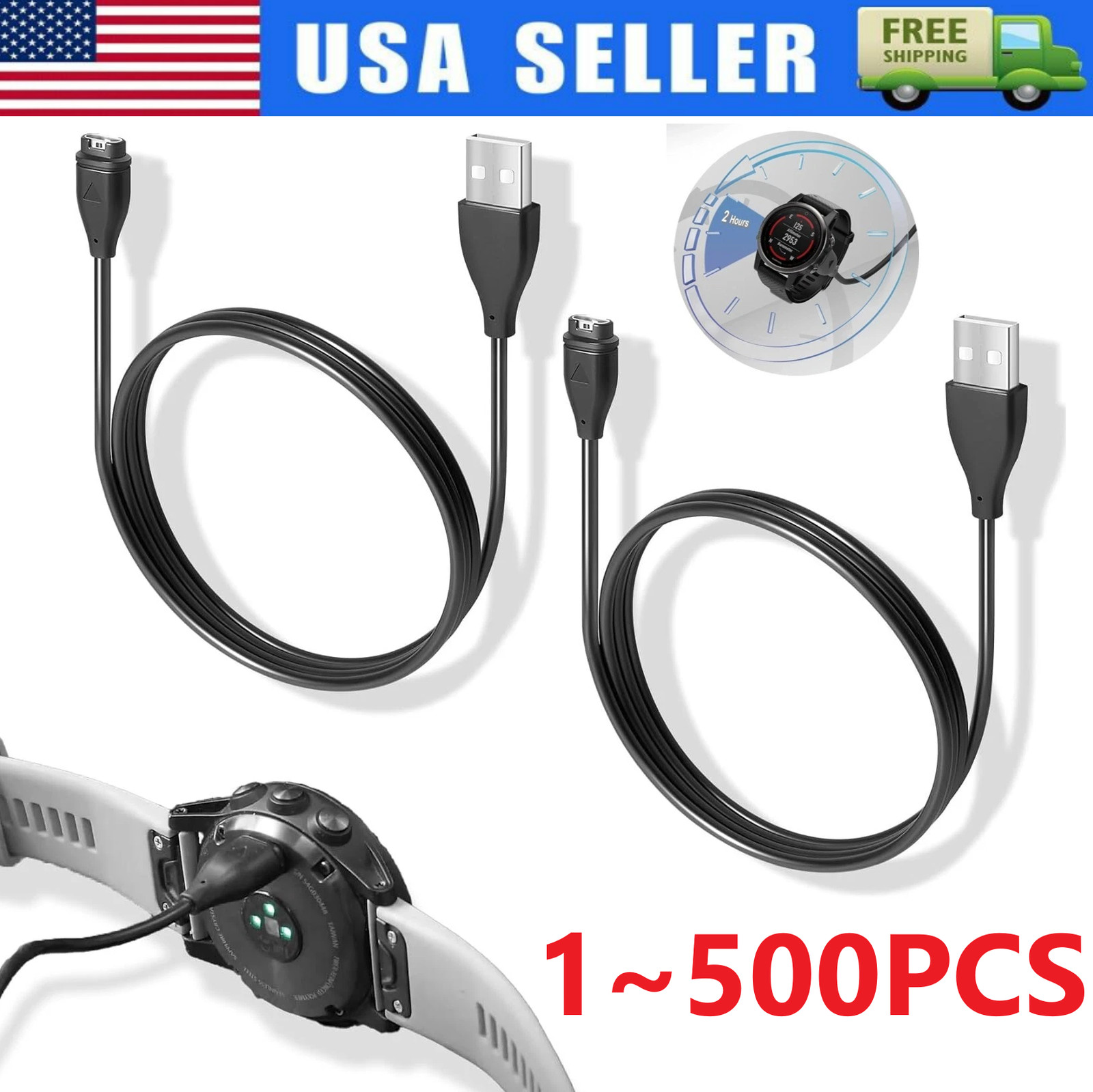 USB Charger for Garmin Fenix 5X Vivoactive 3 Vivosport Watch Charging Cable Cord