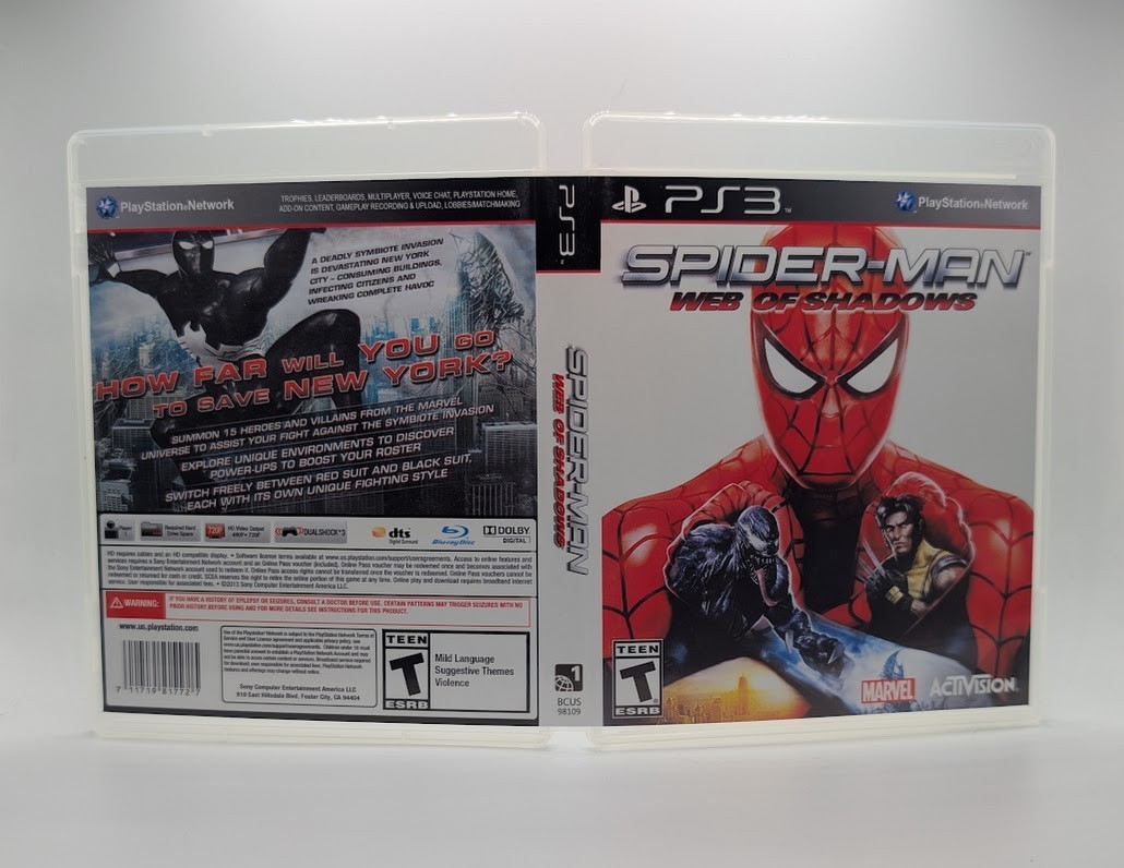 Spider-Man Web of Shadows Spiderman - PS3 Empty Replacement Case  (No Game)