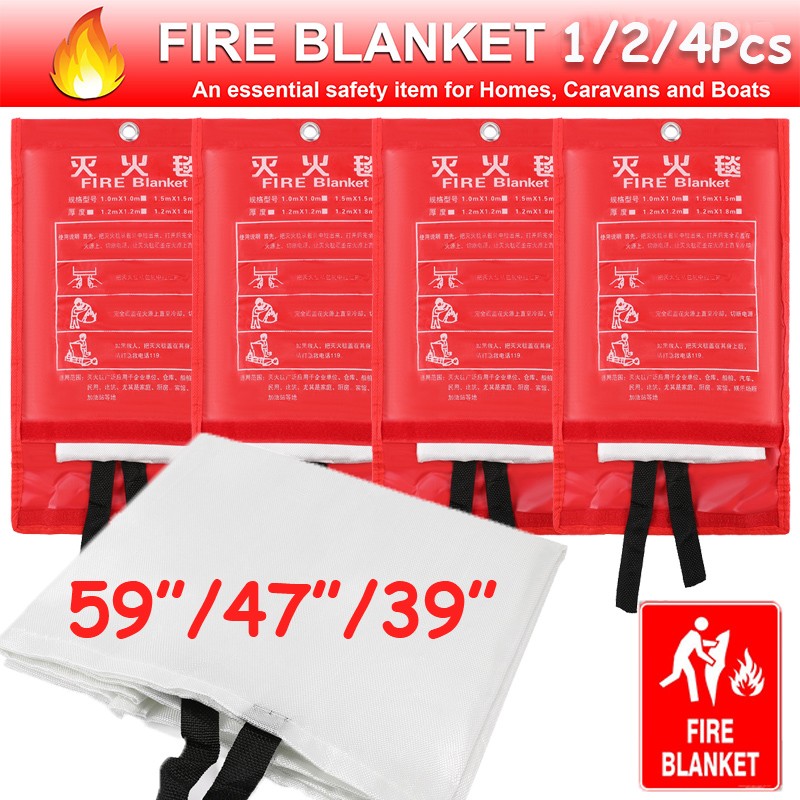2/4X Emergency Fire Blanket, Fire Extinguisher Blanket, Fire Suppression Fabric