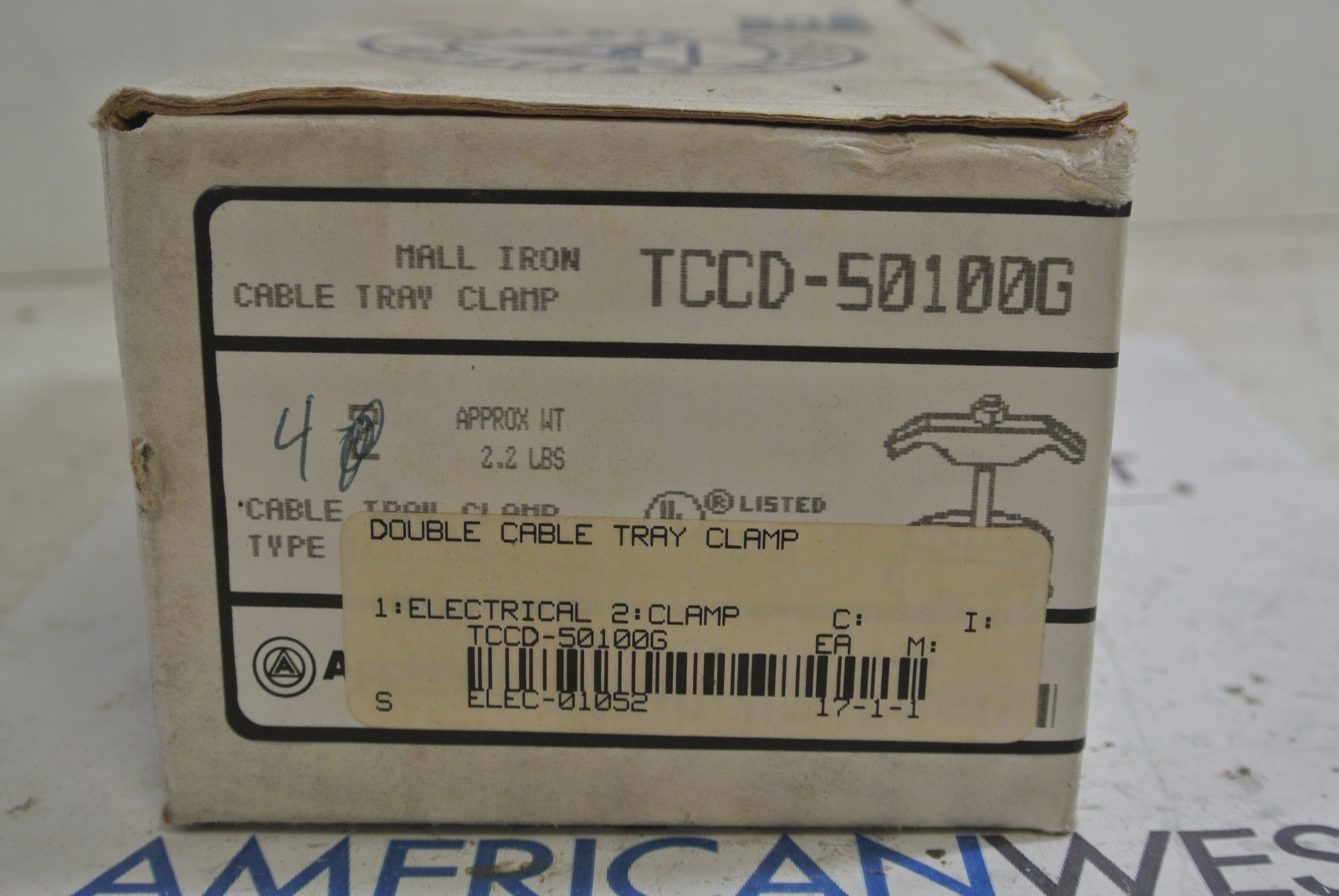 Appleton TCCD-50100G Malleable Iron Cable Tray Clamp BOX of 4 NEW