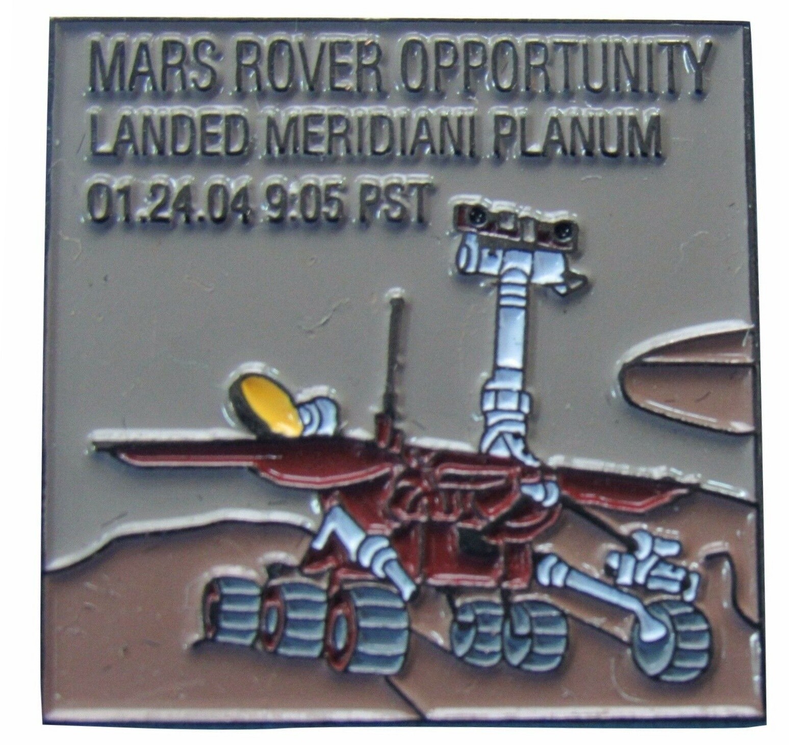 NASA enamel PIN vtg MARS ROVER Opportunity Meridian Planum 01.24.04