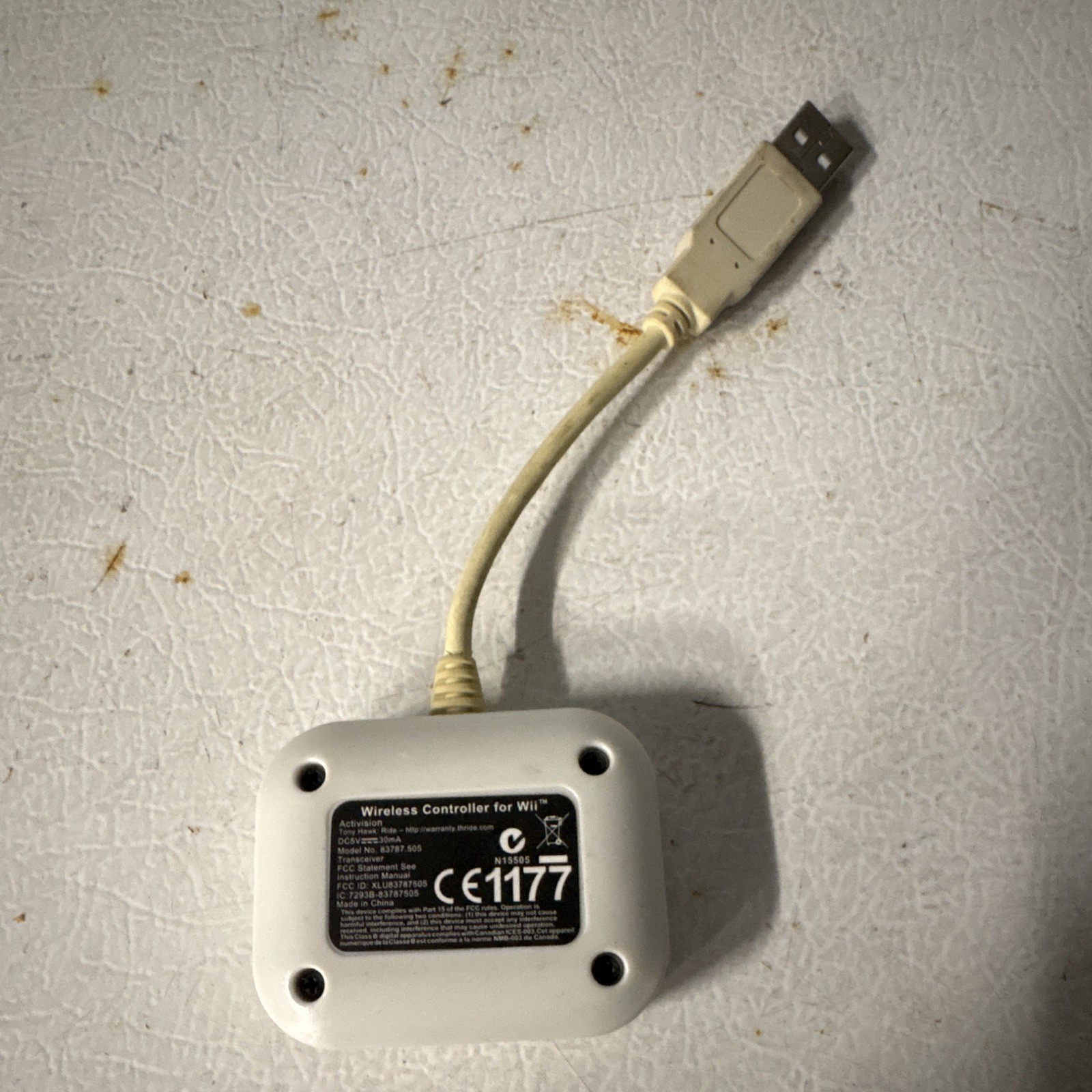 Activision Tony Hawk RIDE Wii Wireless Controller USB Receiver Dongle White