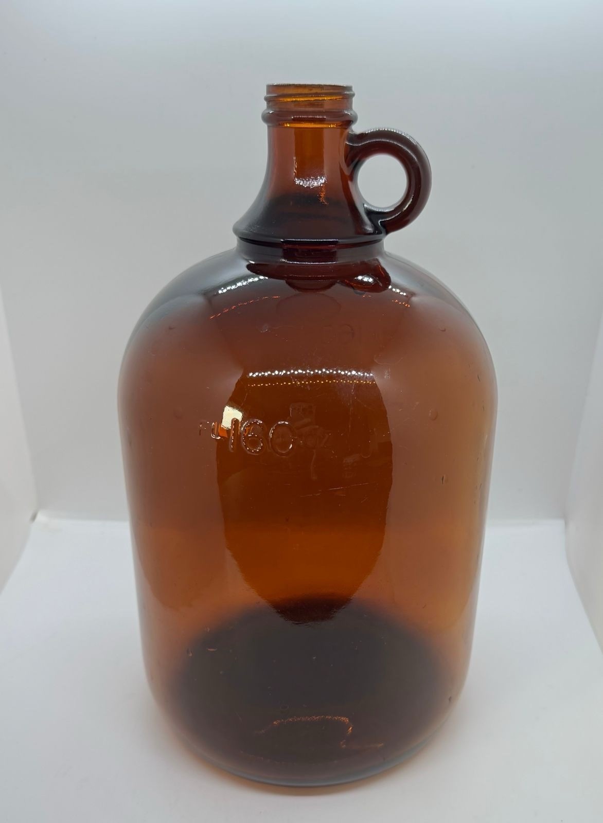 BROWN GLASS 1.25 Gallon 160 Oz Amber Canada soda HILLBILLY pop bottle SYRUP JUG