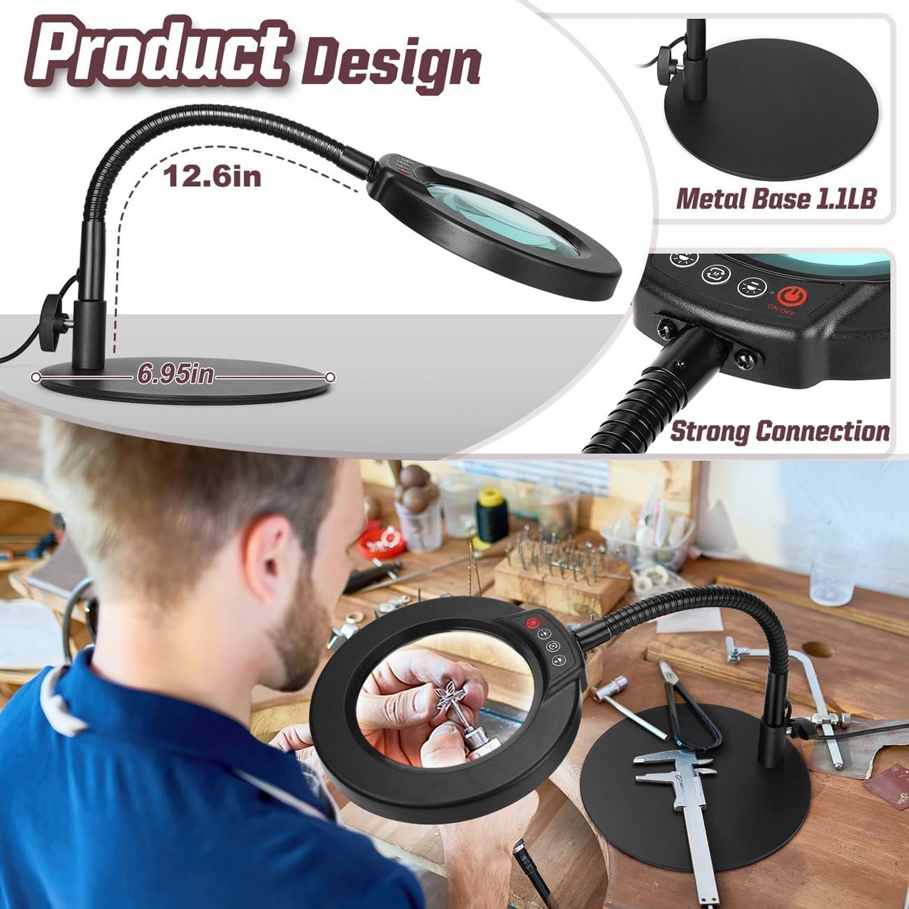 High-Definition 10X Magnifying Lamp: Space-Saving Design with Versatile Lighting