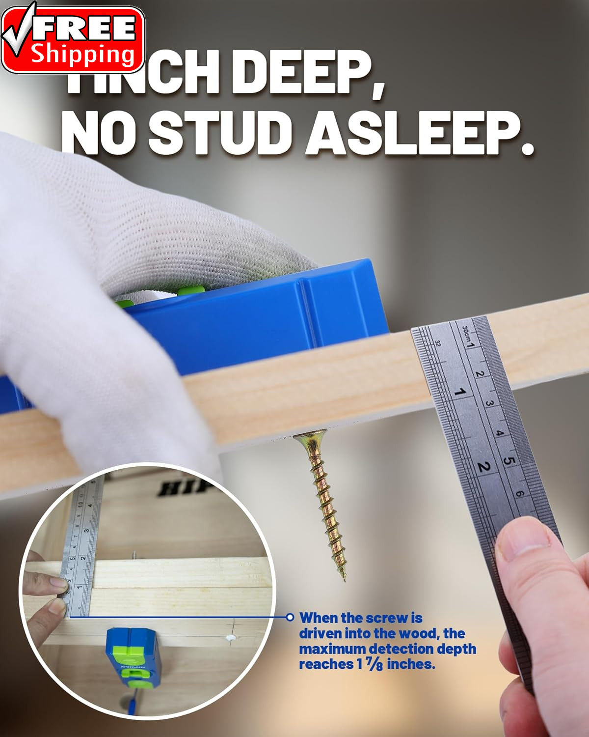 Magnetic Stud Finder with 360° Level - Professional Grade Wall Scanner with Extr