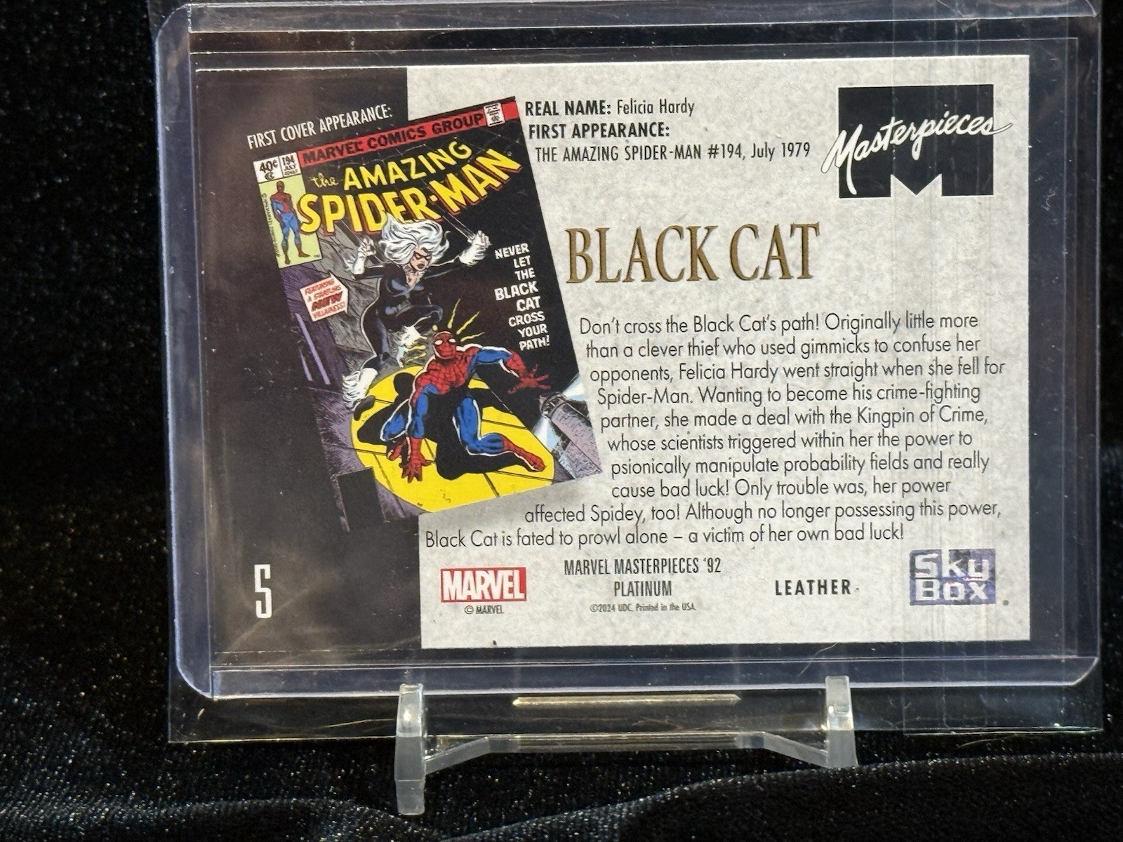 2024 Marvel Masterpieces ’92 Platinum Black Cat Leather #5