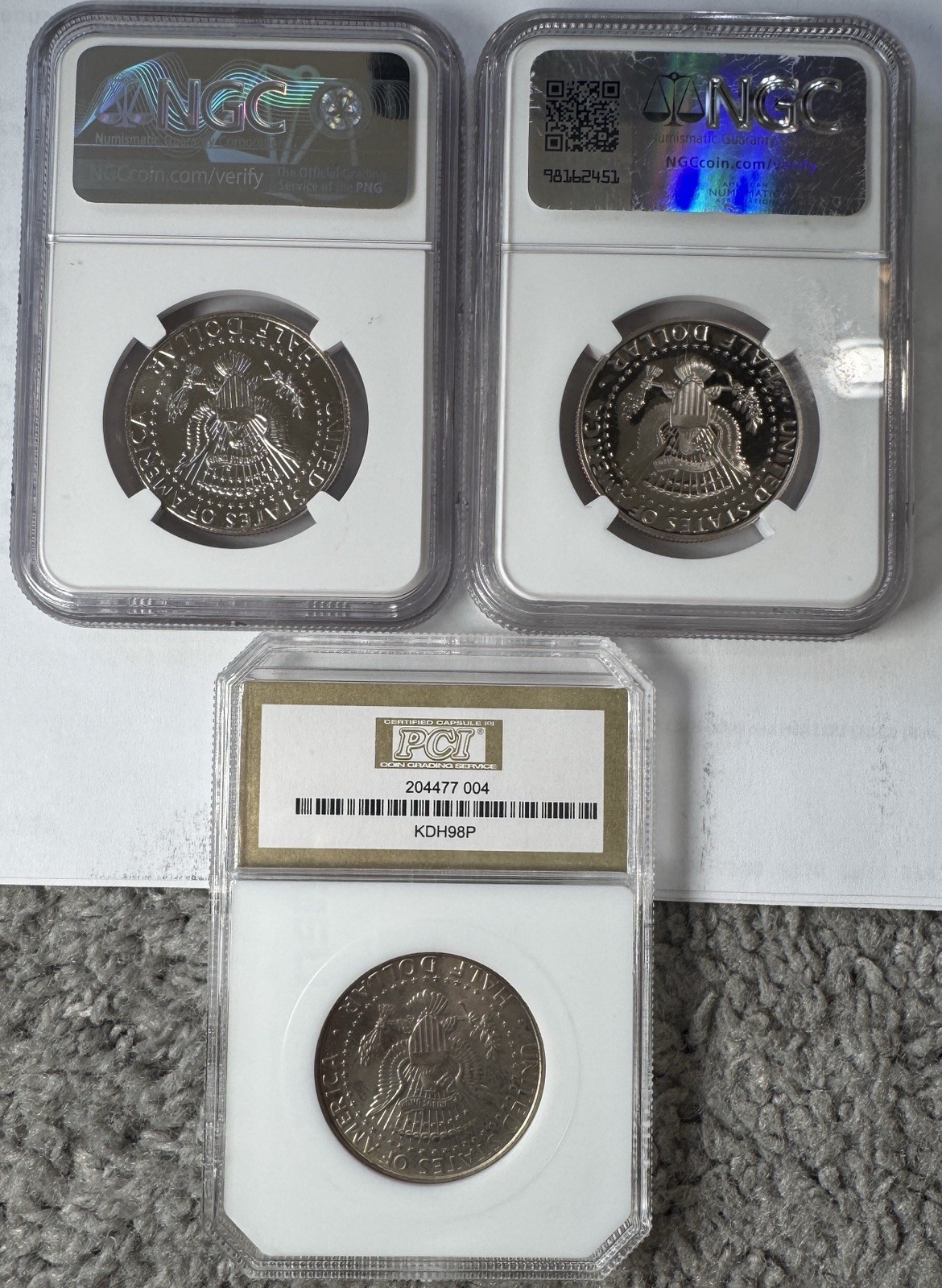 3 JFK Half Coins
