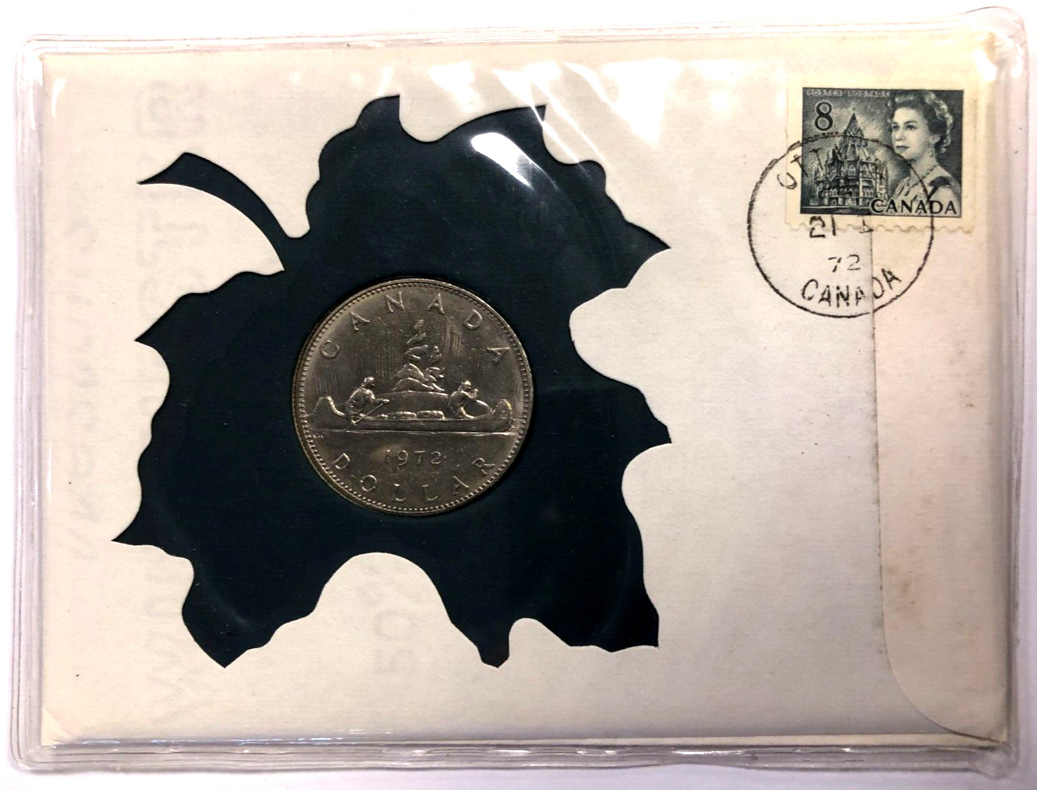 CANADA 1972 Uncirculated 1 Dollar Coin & First Day Cover PNC 99 Company