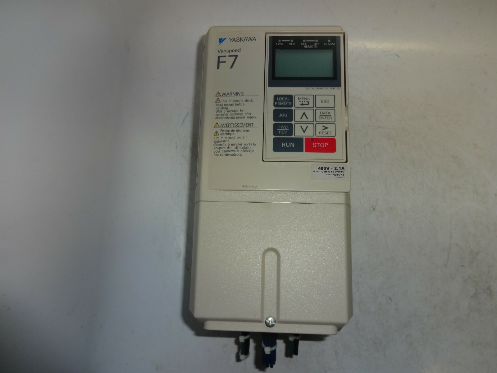 Yaskawa F7 Varispeed Drive, CIMR-F7U40P7