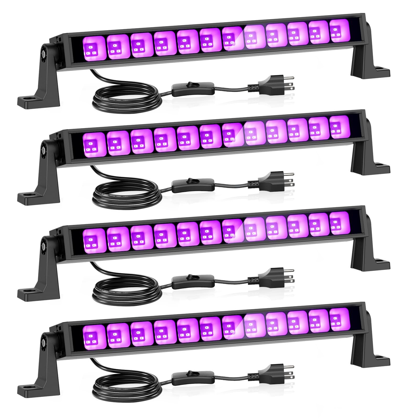 Onforu 4 Pack 42W LED Black Lights, Blacklight 4 Count (Pack of 1),