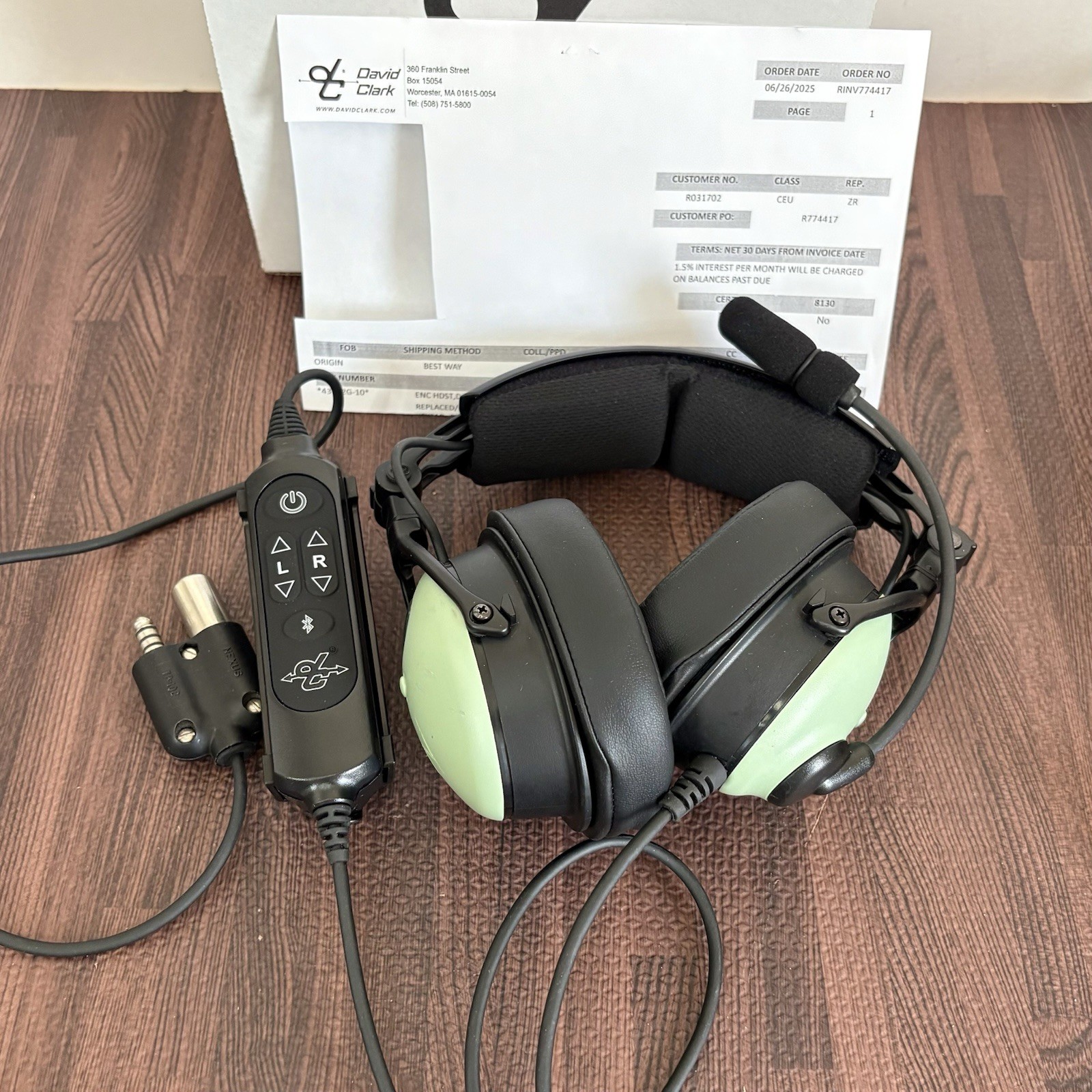 Refurbished David Clark One XMP ANR BT Aviation Headset TP-108 Military Plug
