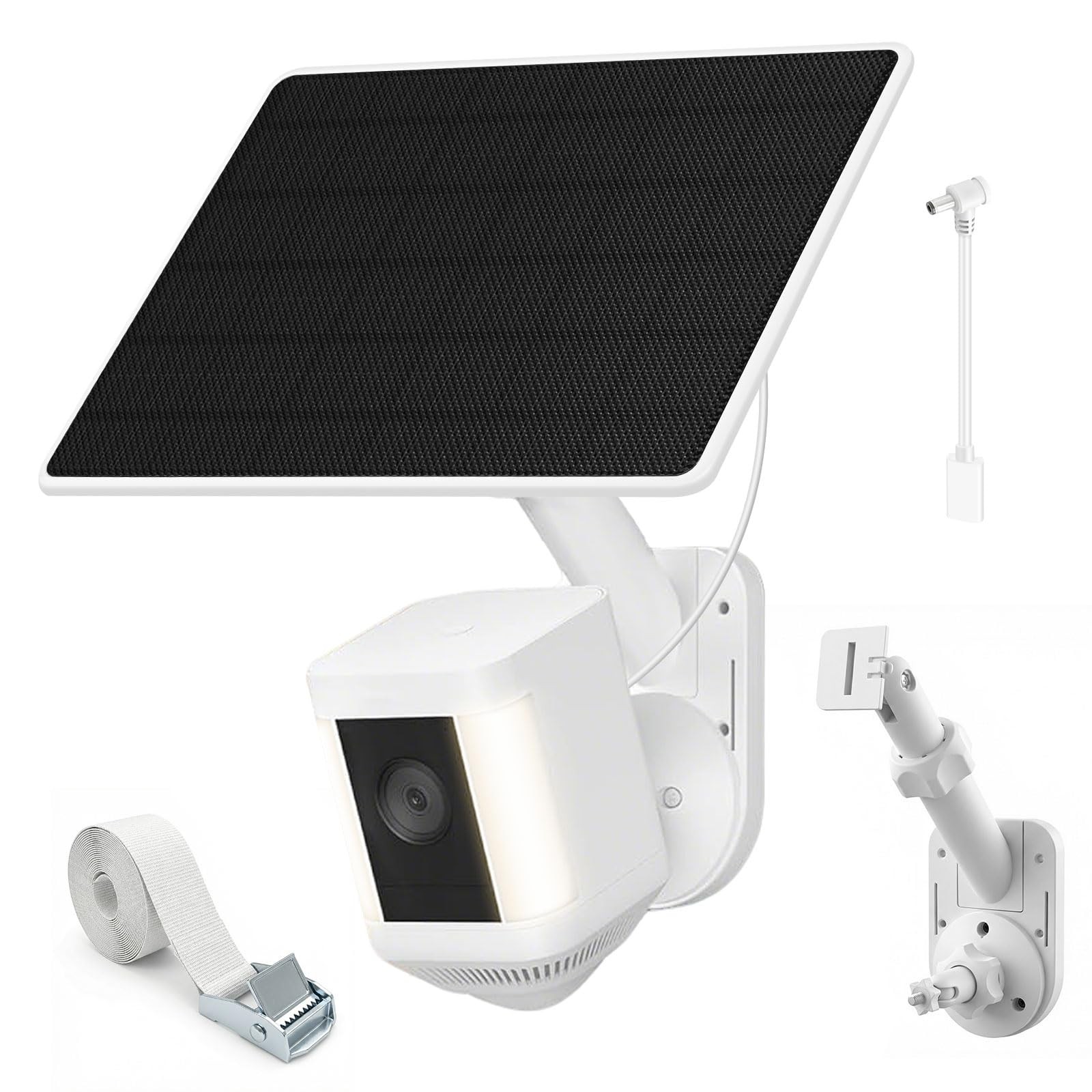 6W Solar Panel with Camera Mount for Ring Spotlight Cam Plus/Pro White