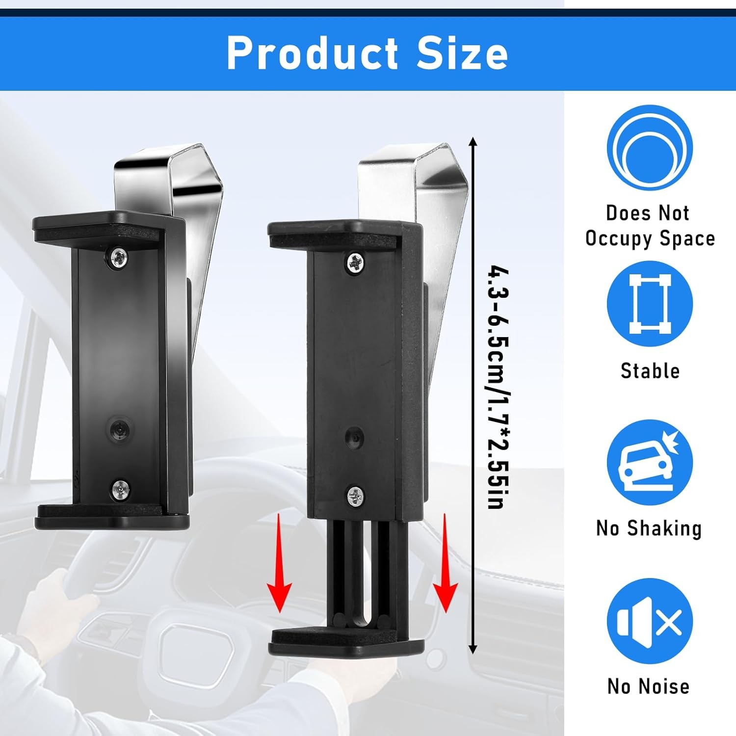 2PCS Adjustable Garage Door Remote Holder Universal Visor Clip for Car