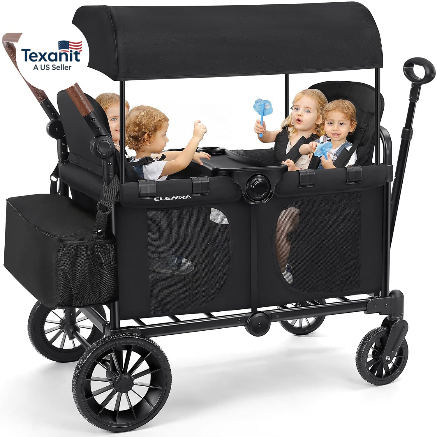 Wagon Stroller 4 Seater, Premium Stroller Wagon for 4 Kids, Foldable All-Terrain