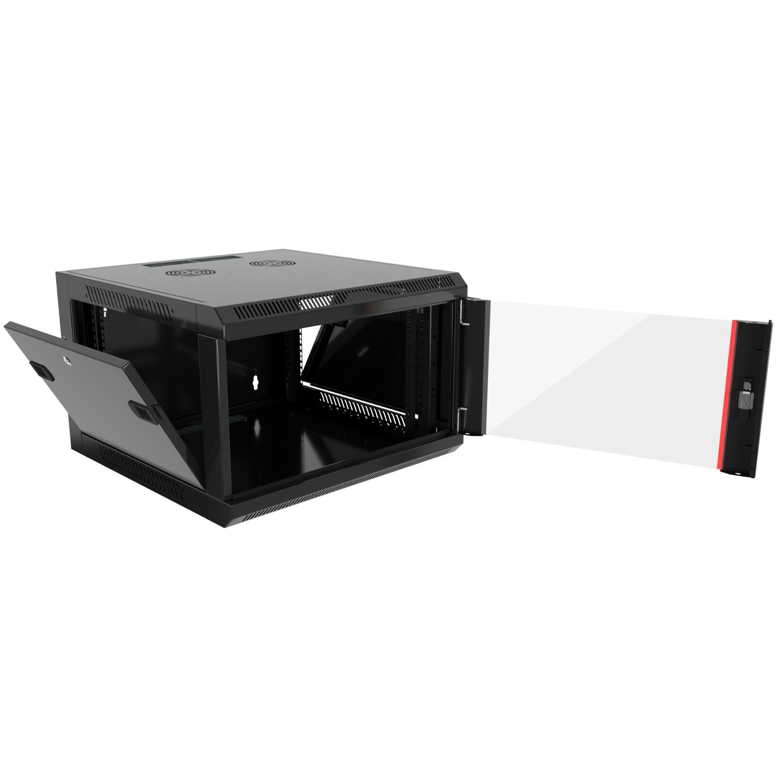 Server Rack 9U Wall Mount Cabinet Locking Networking Data Enclosure Glass Door