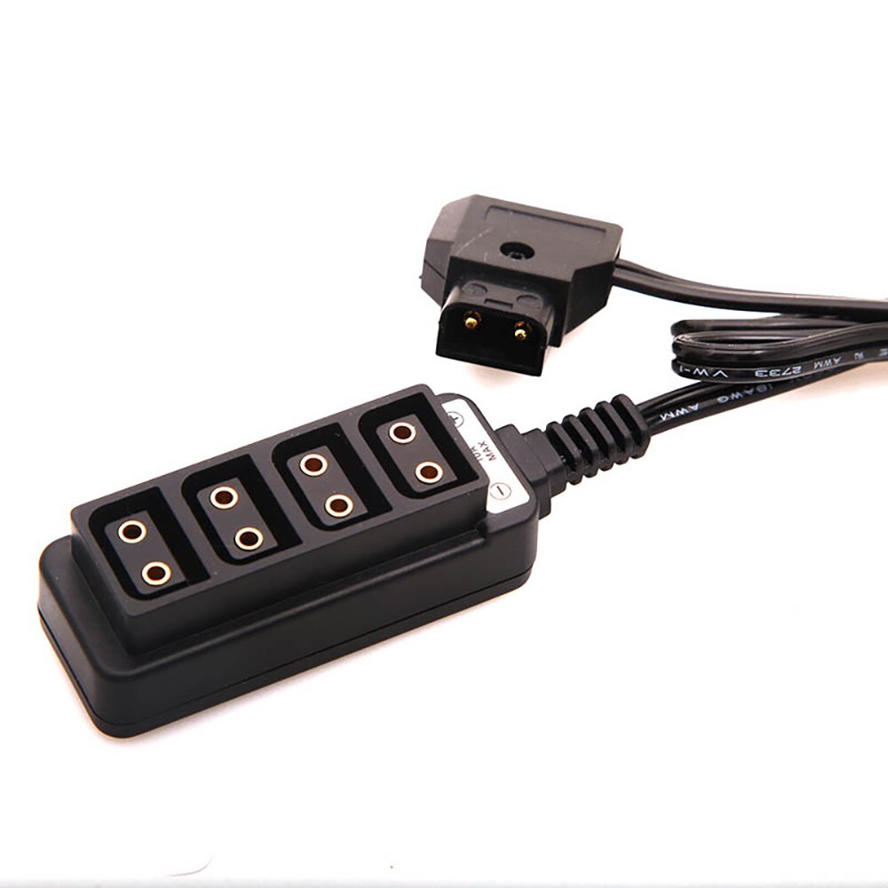 Male D-Tap Power Tap to 4 Female D-Tap P-Tap Hub Adapter Spring Cable for Sony