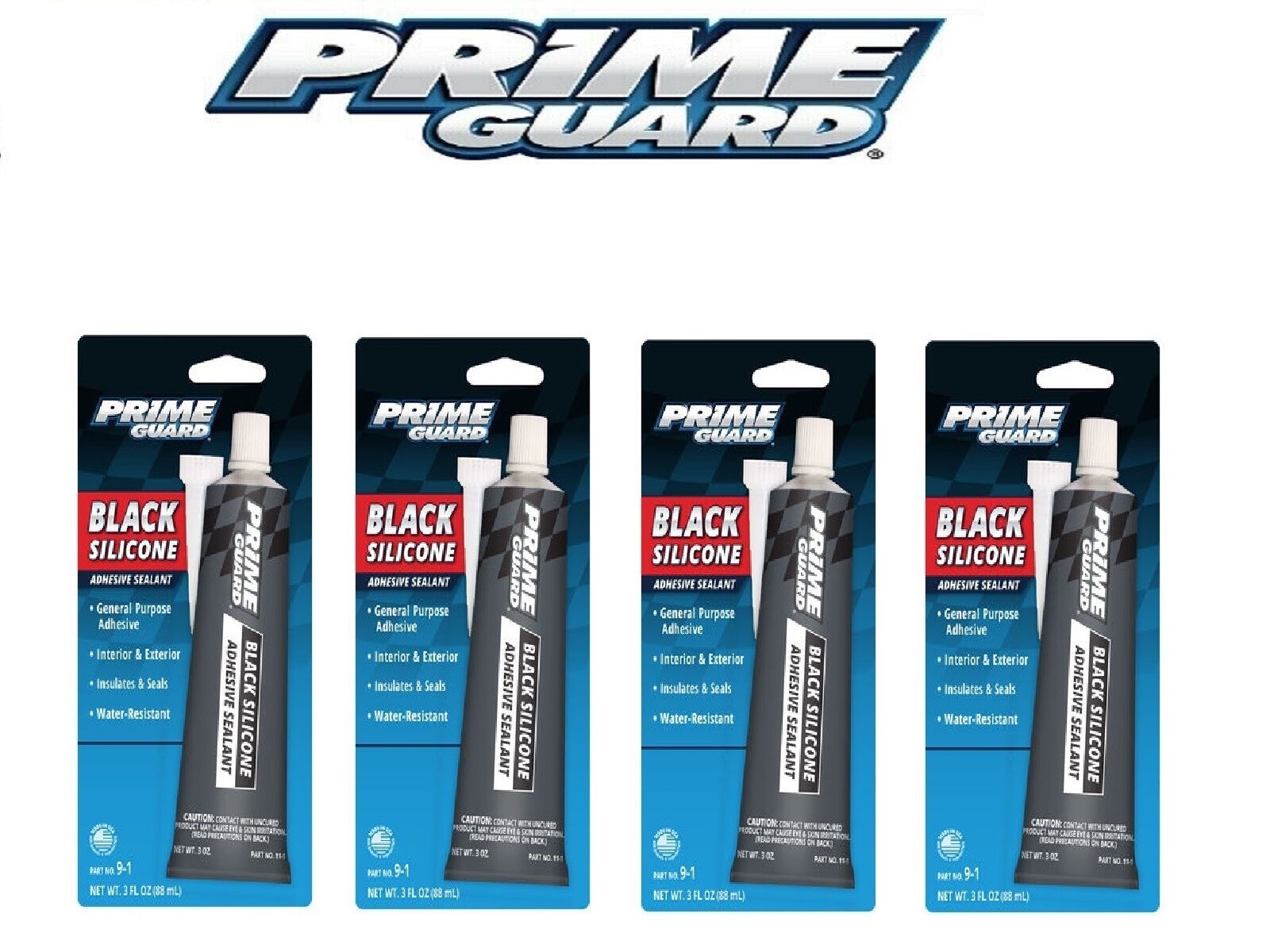 Pack Of 4 Prime Guard Black Silicone Gasket Maker 3oz Made In USA