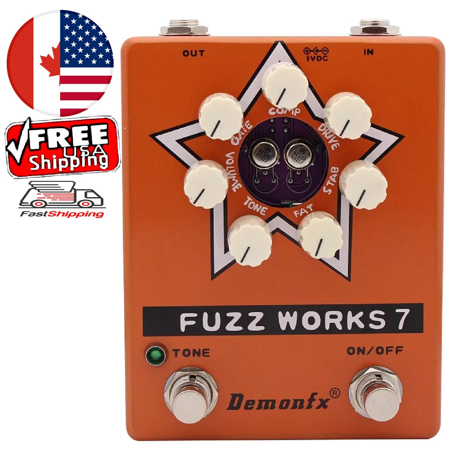 Demonfx Fuzz Works 7 Guitar Bass Effect Pedal Fuzz True Bypass Awesome Fuzz CA