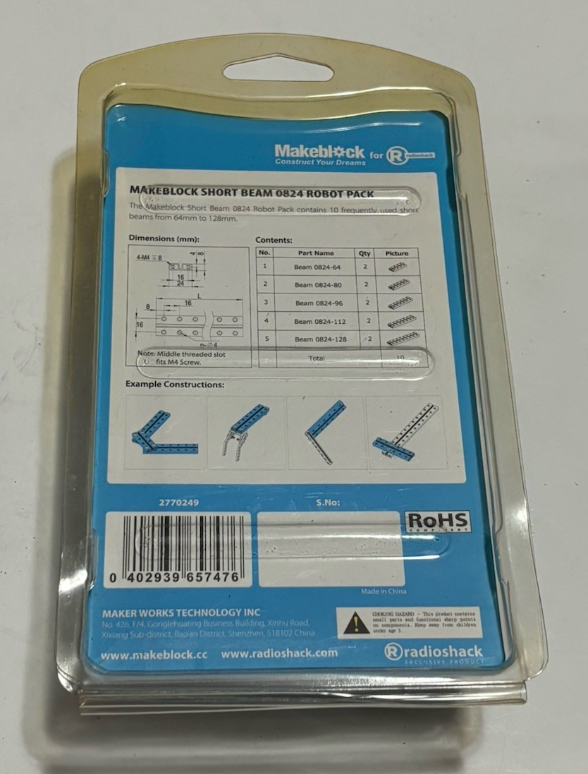 MakeBlock Radioshack - Short Beam 0824 Robot Pack-Blue