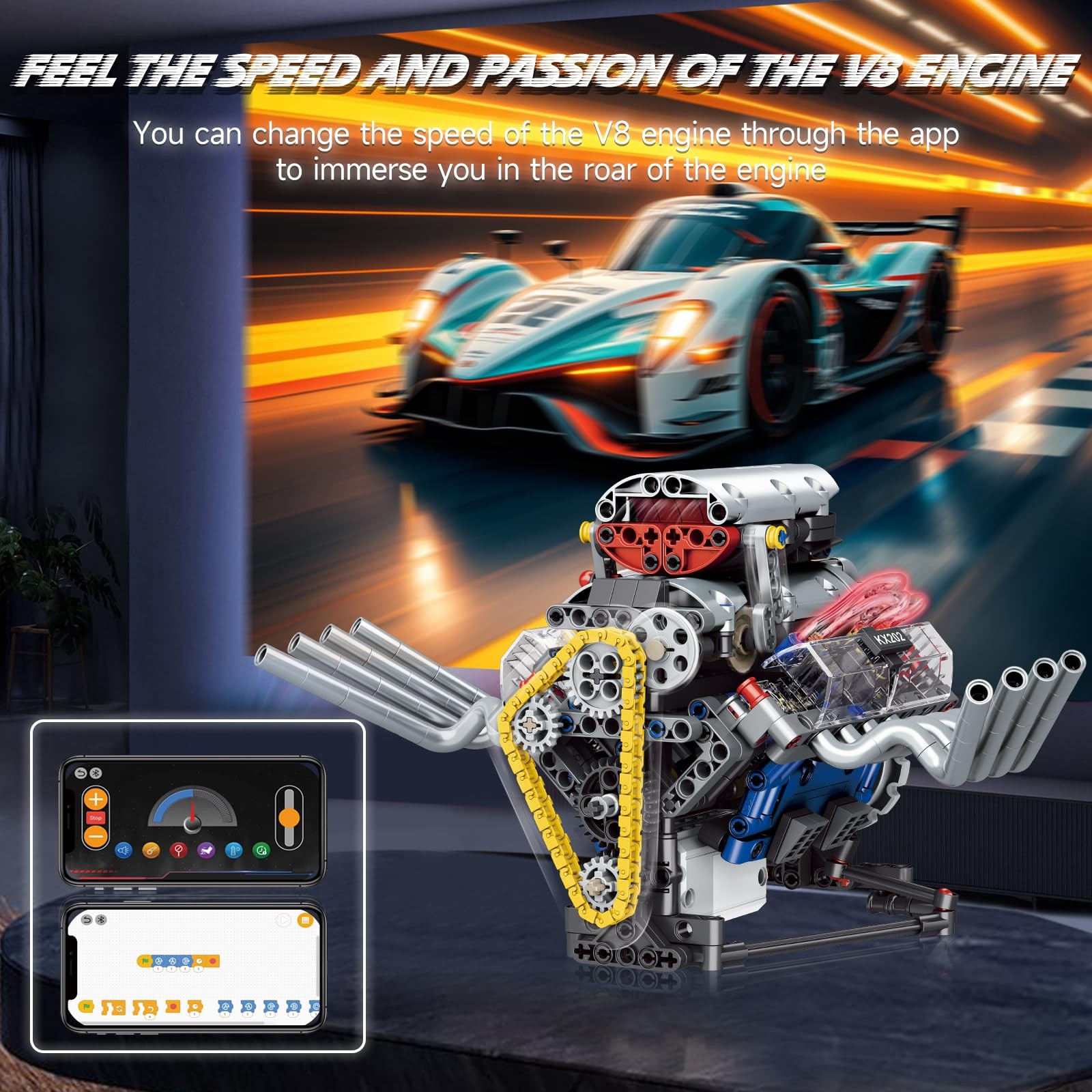 V8 Engine Model Kit,To Build Your Own Mini Engine That Works,Mini Engine Build