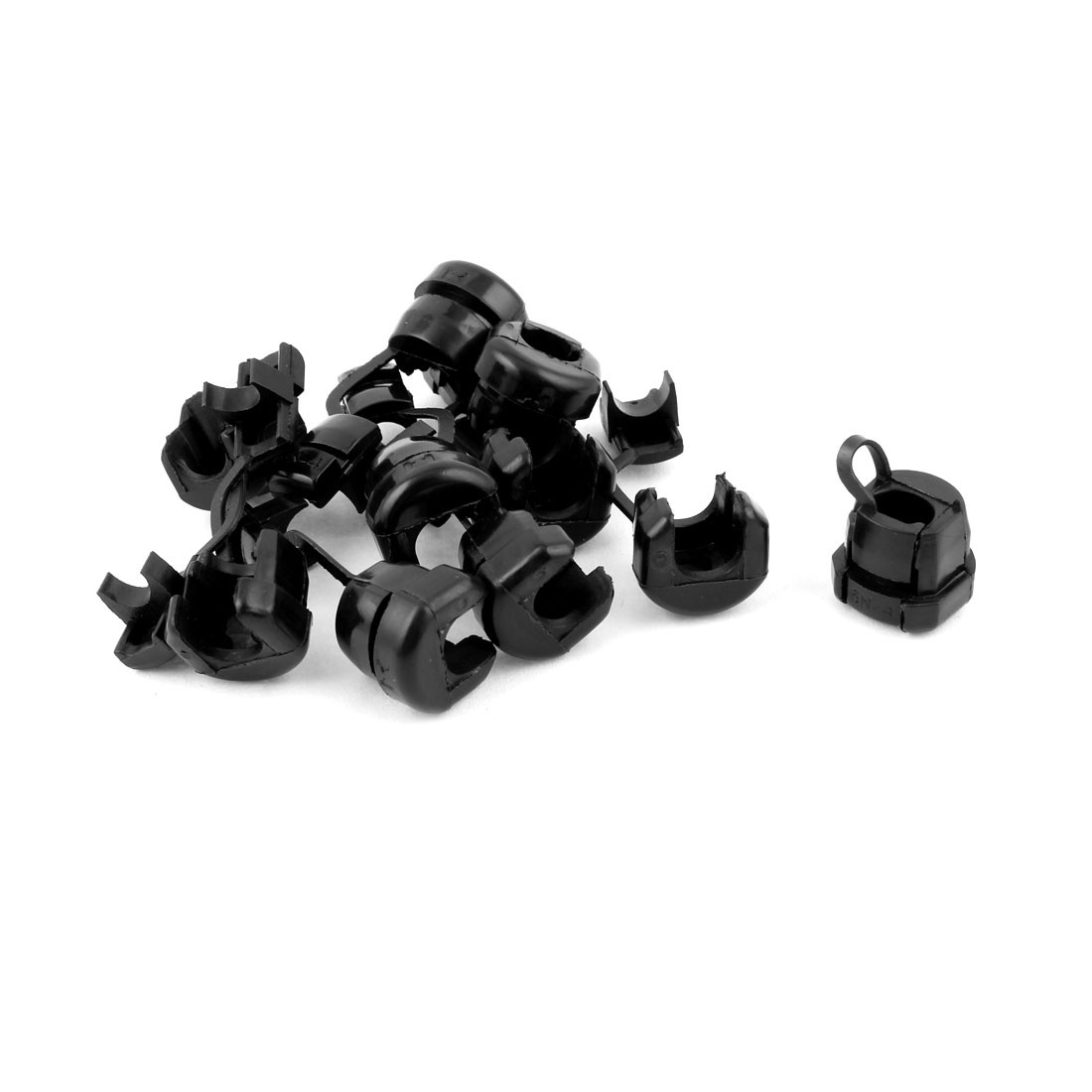 10pcs 8mm Diameter Nylon Cable Tie Cable Fixed Clip Cable Clip Bushing Black