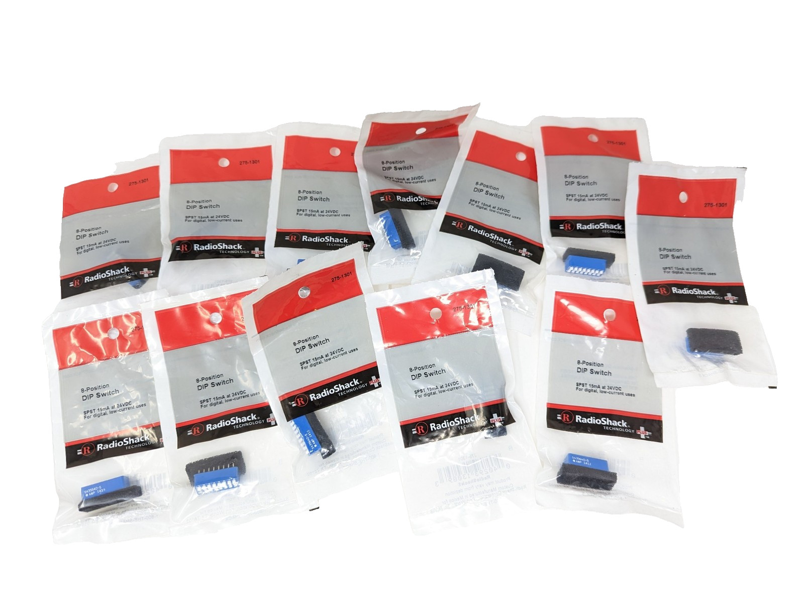PACK OF 12x RadioShack 24VDC 8-Position DIP Switch 25mA