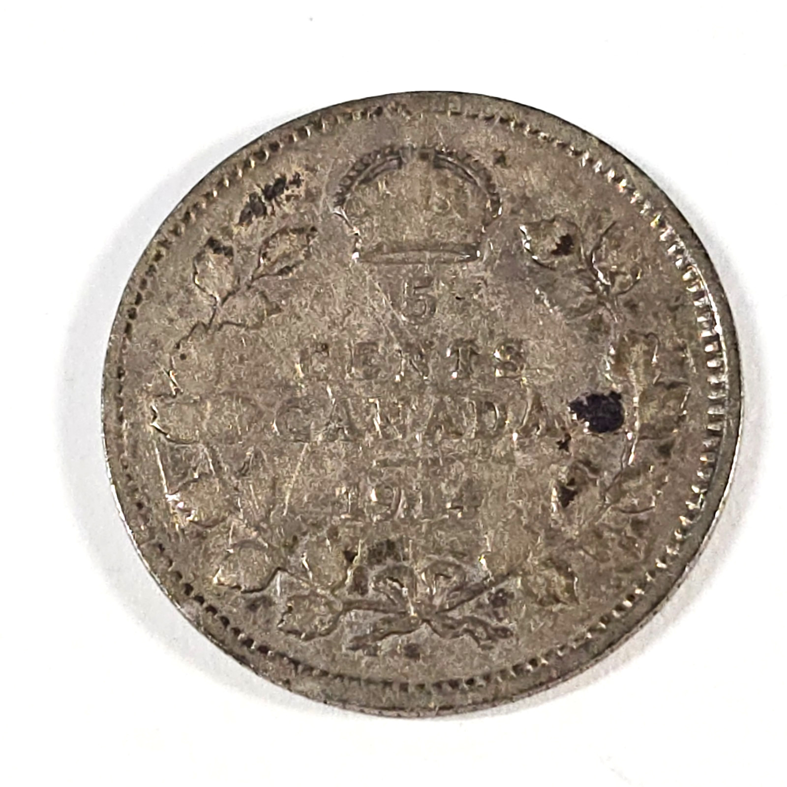 1914 Canada 5 five cents SILVER - LOW COMBINED SHIP - C5-349