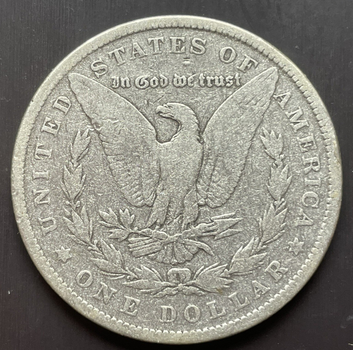 Morgan Silver Dollar 1879 P, Philadelphia Mint, scratch.