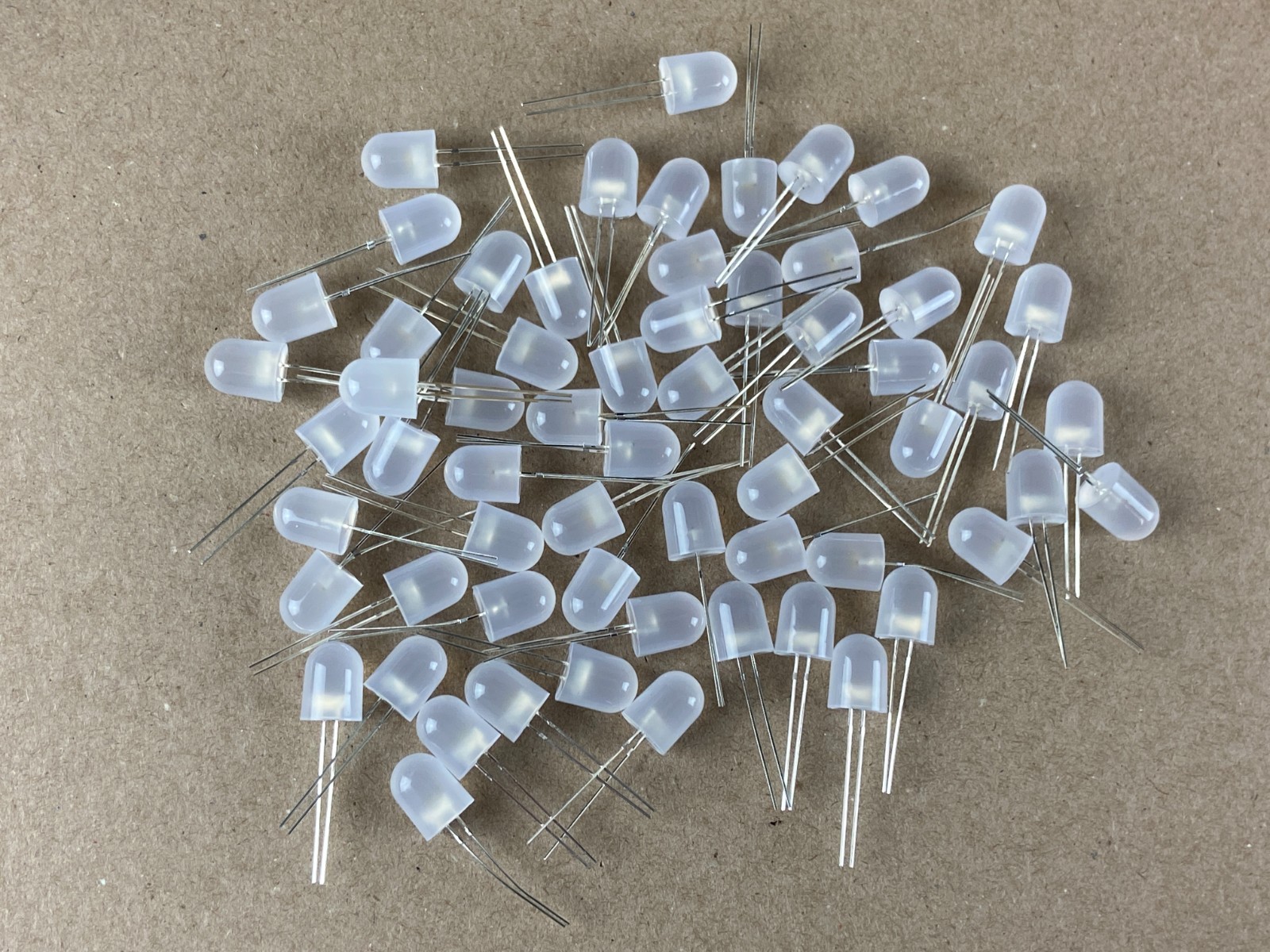 50 New FROSTED 10mm White 8v 12v Grain-of-Wheat LED Light Lamp Bulb Bare Wire