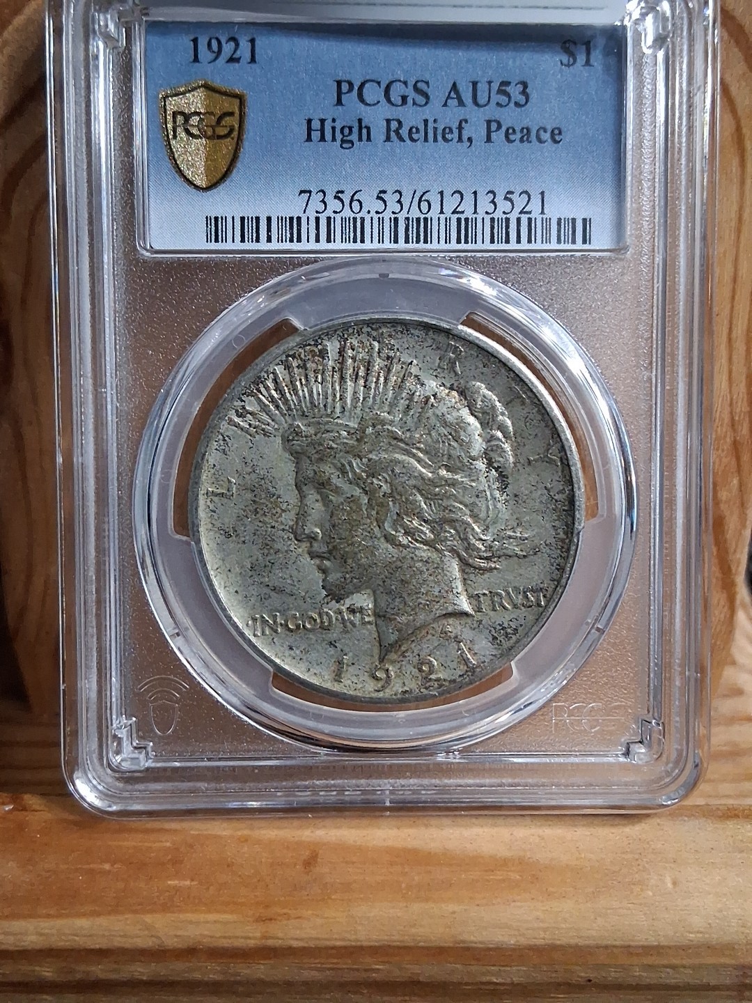 1921 High Relief Peace Dollar $1 | PCGS AU53 | Stunning Natural Toning | Classic