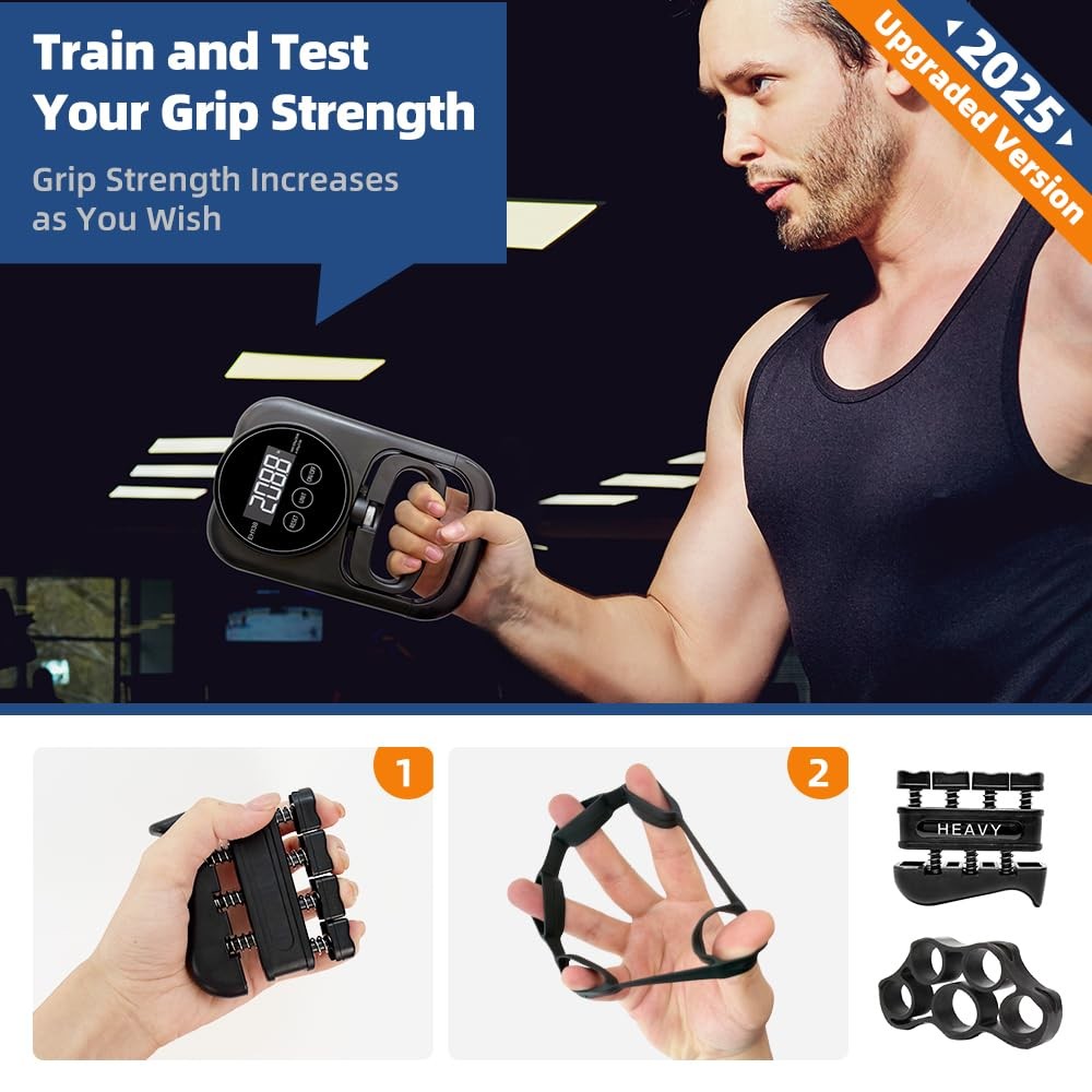 Grip Strength Tester Hand Gripper Grip Strength Trainer Hand Dynamometer Han...