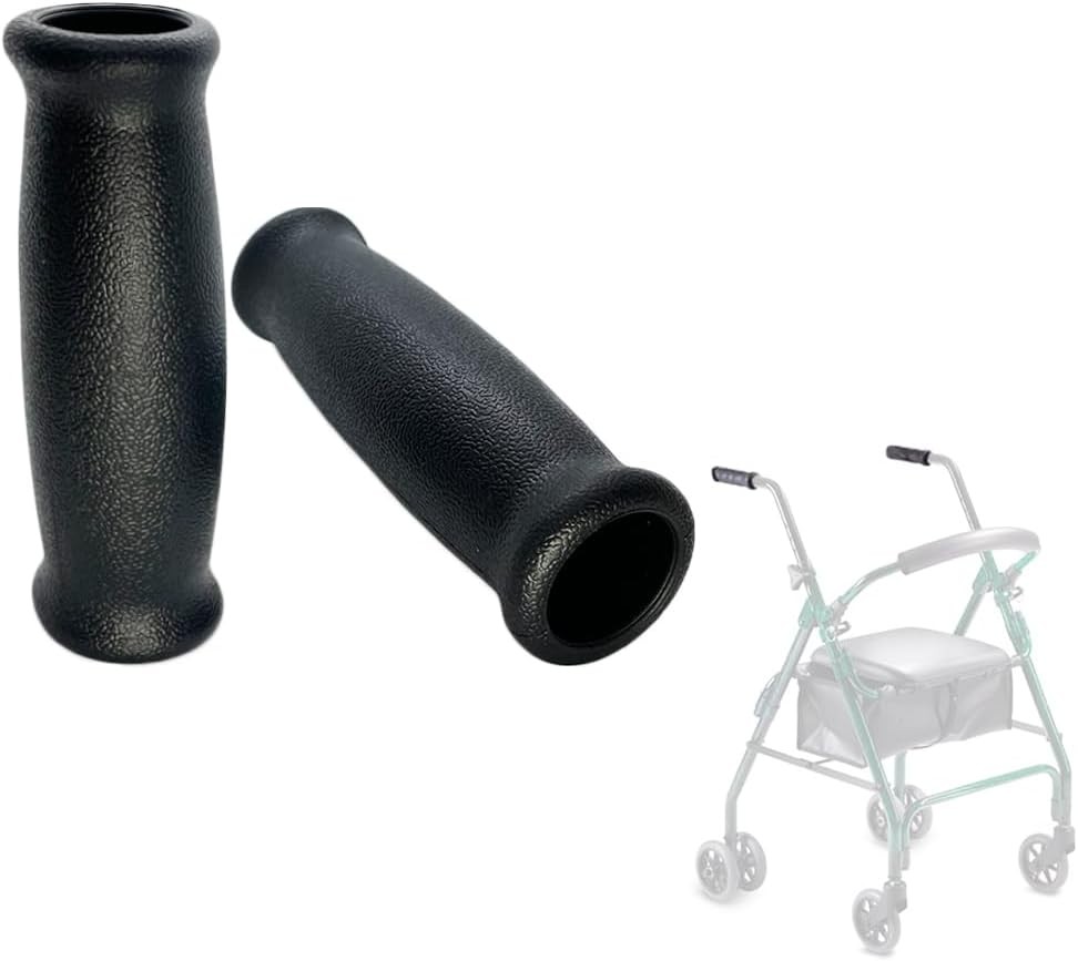 Rollator Walker Crutch Hand Grips Replacement for Elderly & Disabled Black