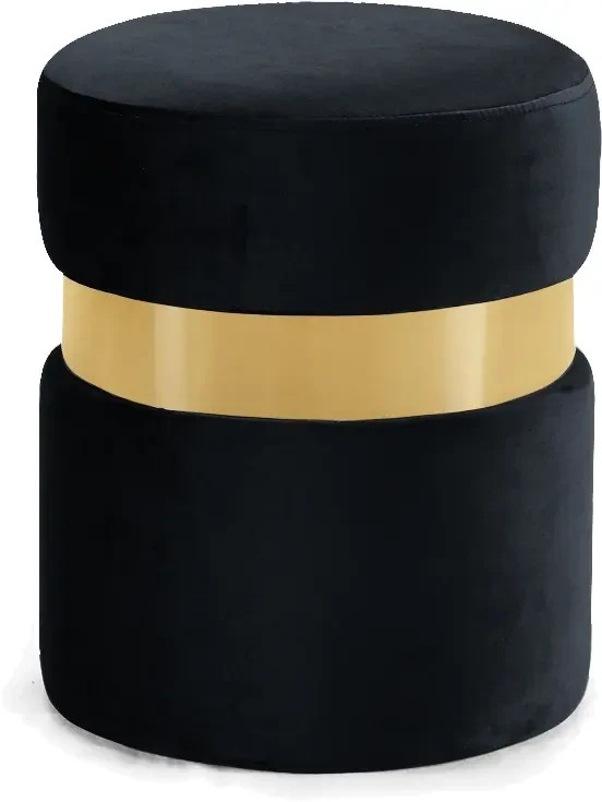 Hailey Collection Modern | Contemporary Velvet Upholstered Black Chrome Finish