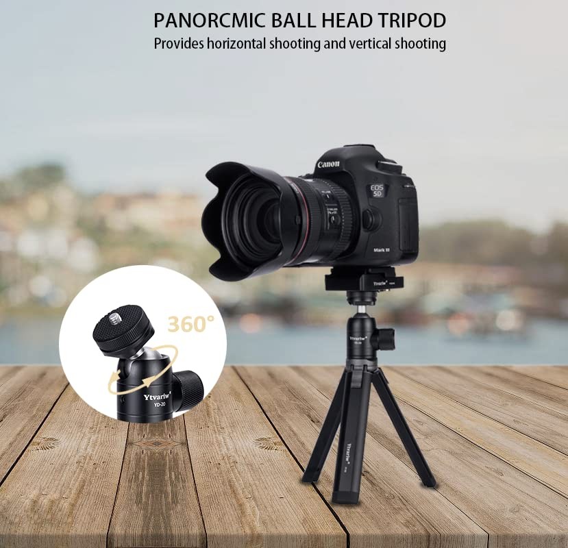 Camera Tripod Mini Ball Head with Cold Shoe Mount,360° Panoramic Size, 1