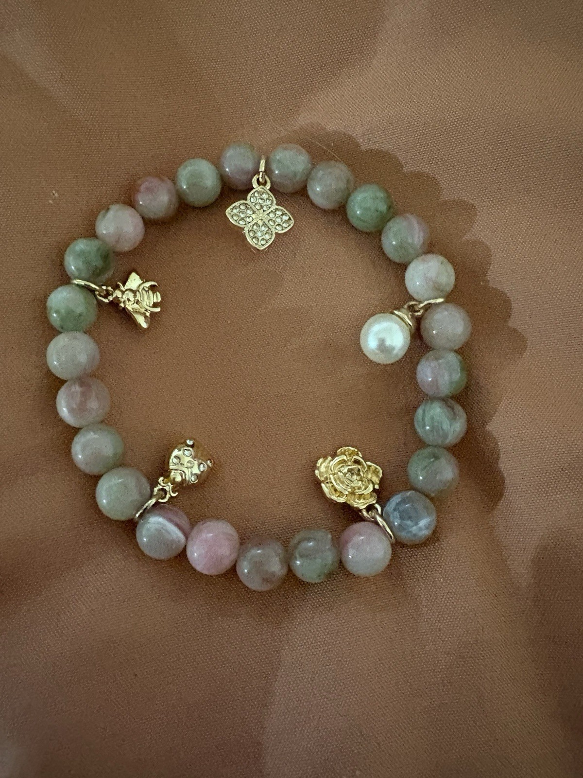 Handcrafted Multicolor Gemstone Beaded Charm Bracelet Stackable Nature Dangle