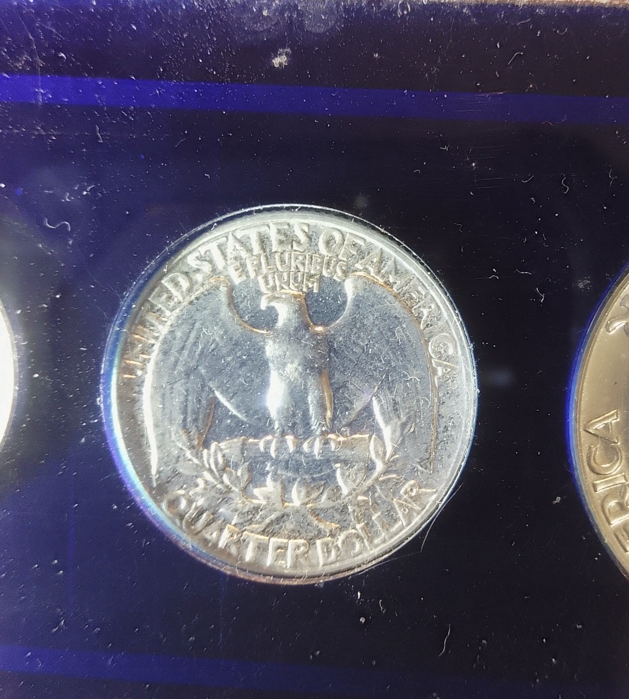 *1955 Mint Proof Set, Blue Lucite, Error, Bands, Steps, #78