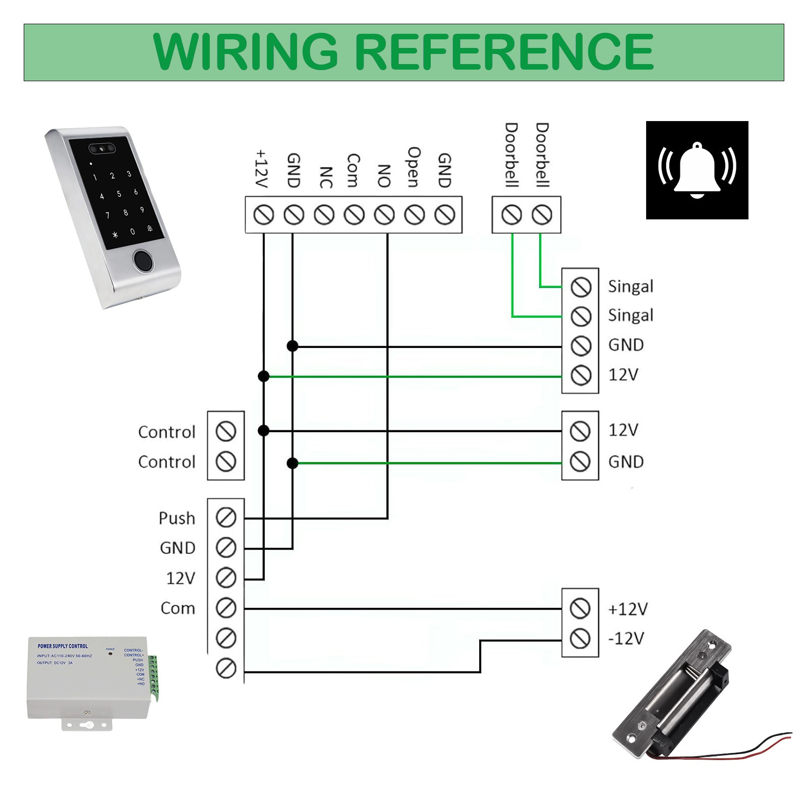 Fail-Safe Fail-Secure Electric Door Strike Lock Access Control Entry Lock