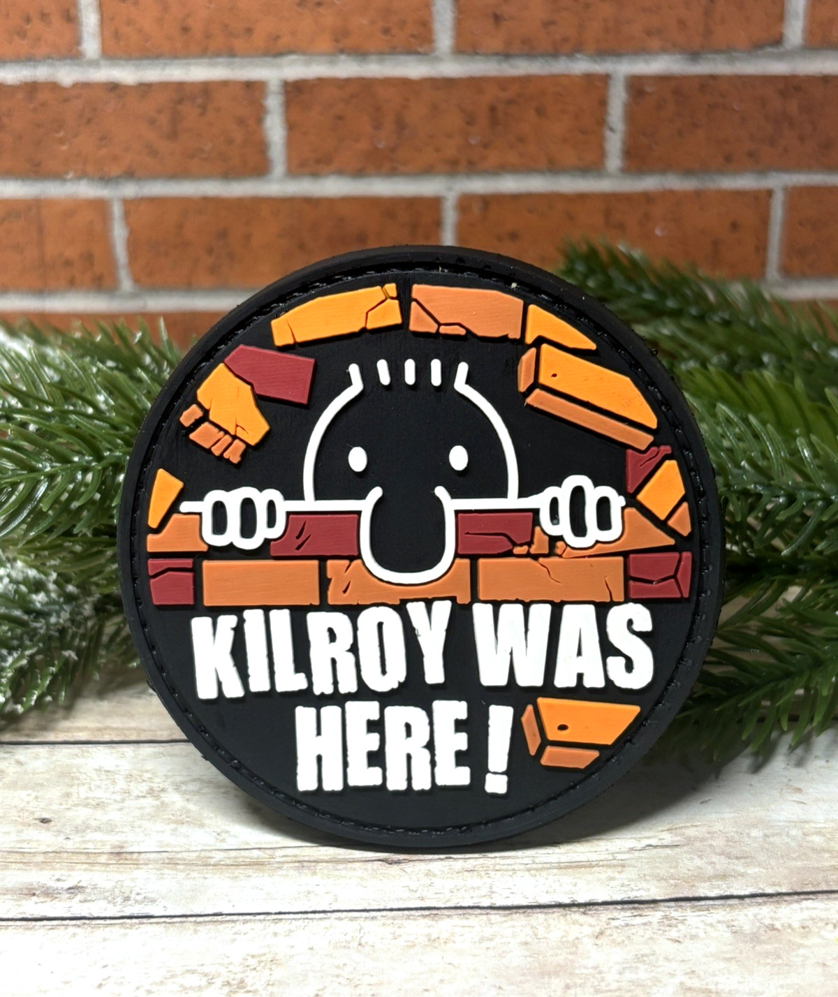 PVC Tactical Patch - Morale Kilroy Was Here Patch - Funny Military Gun Patch