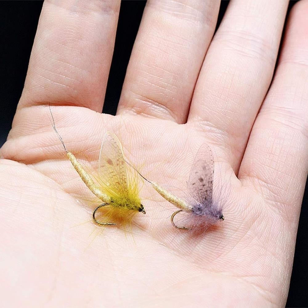 80pcs 2 Color Realistic Adult Mayfly Wings Fly Tying for Trout Fishing Lures [