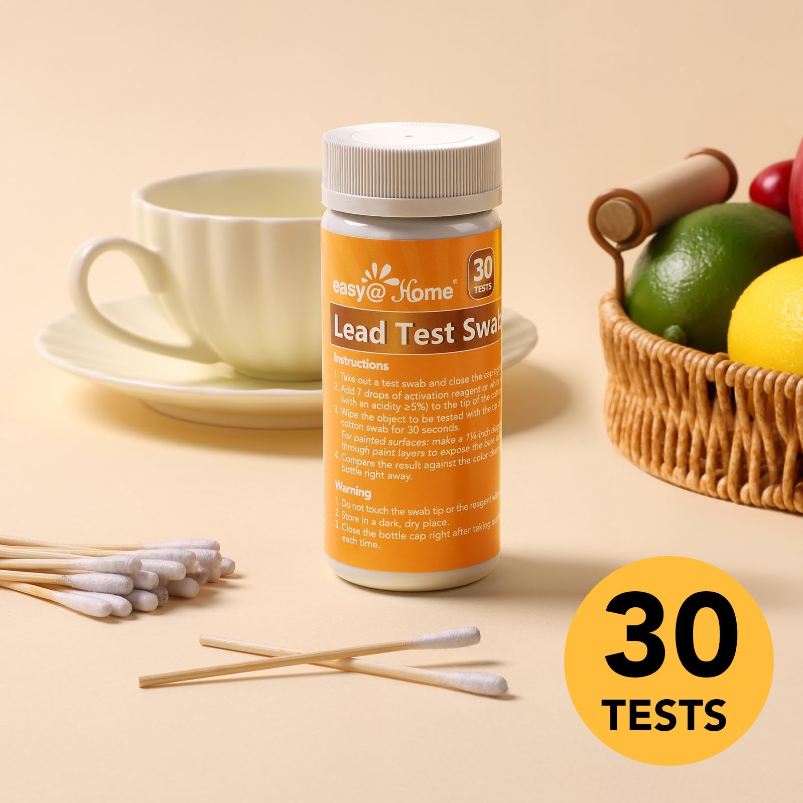 Easy@Home Lead Test Kit – 30 Rapid Testing Swabs with 30‑Second...
