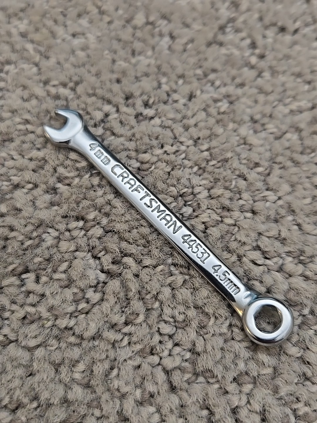Craftsman 44531 4mm + 4.5mm  6pt Midget Combination Wrench USA 1265