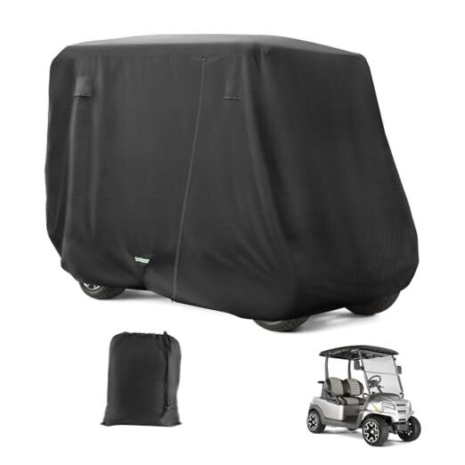2/4 Passenger Golf Cart Cover for Club Car, EZGO,Yamaha Model, 420D PU Black