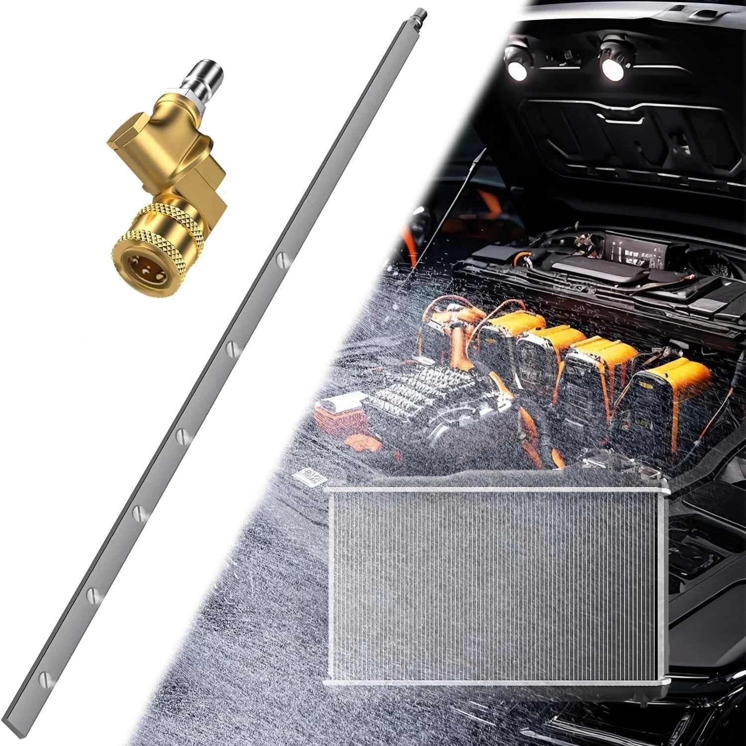 39''Portable Radiator Cleaning Wand,4500 PSI Radiator Flush and Cleaner Tool,Qui