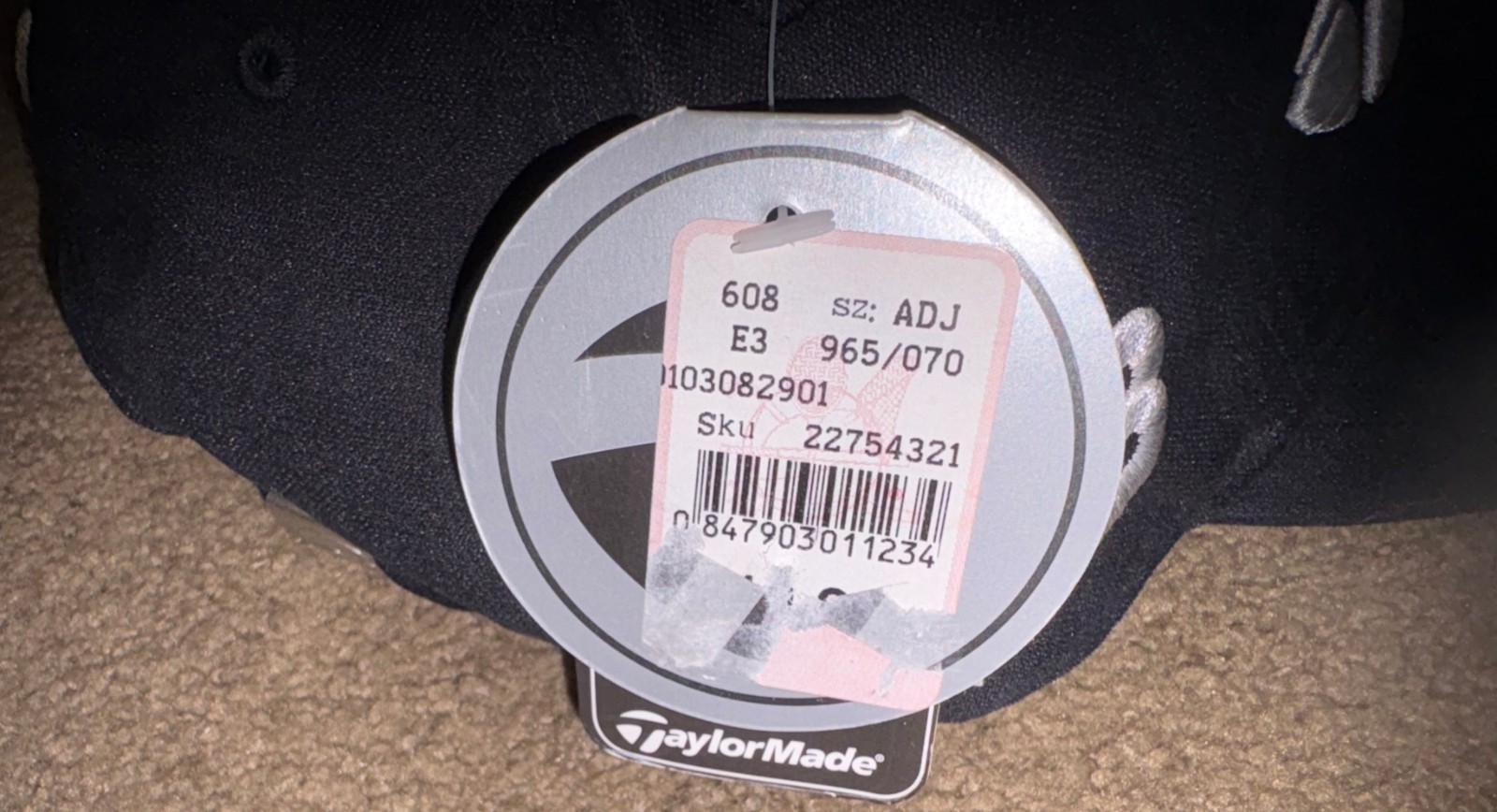 NWT TaylorMade Burner Relaxed Adjustable Golf Baseball Hat Cap - Blackl